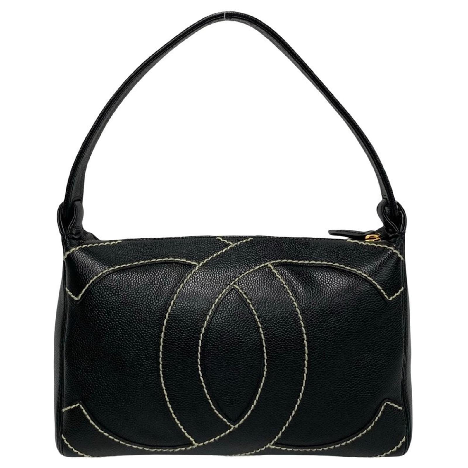 【CHANEL】Chanel vintage wild stitch cc caviar★トートバッグ CHANEL CC Wild Stitch Vintage Calfskin Leather Tote Bag Black