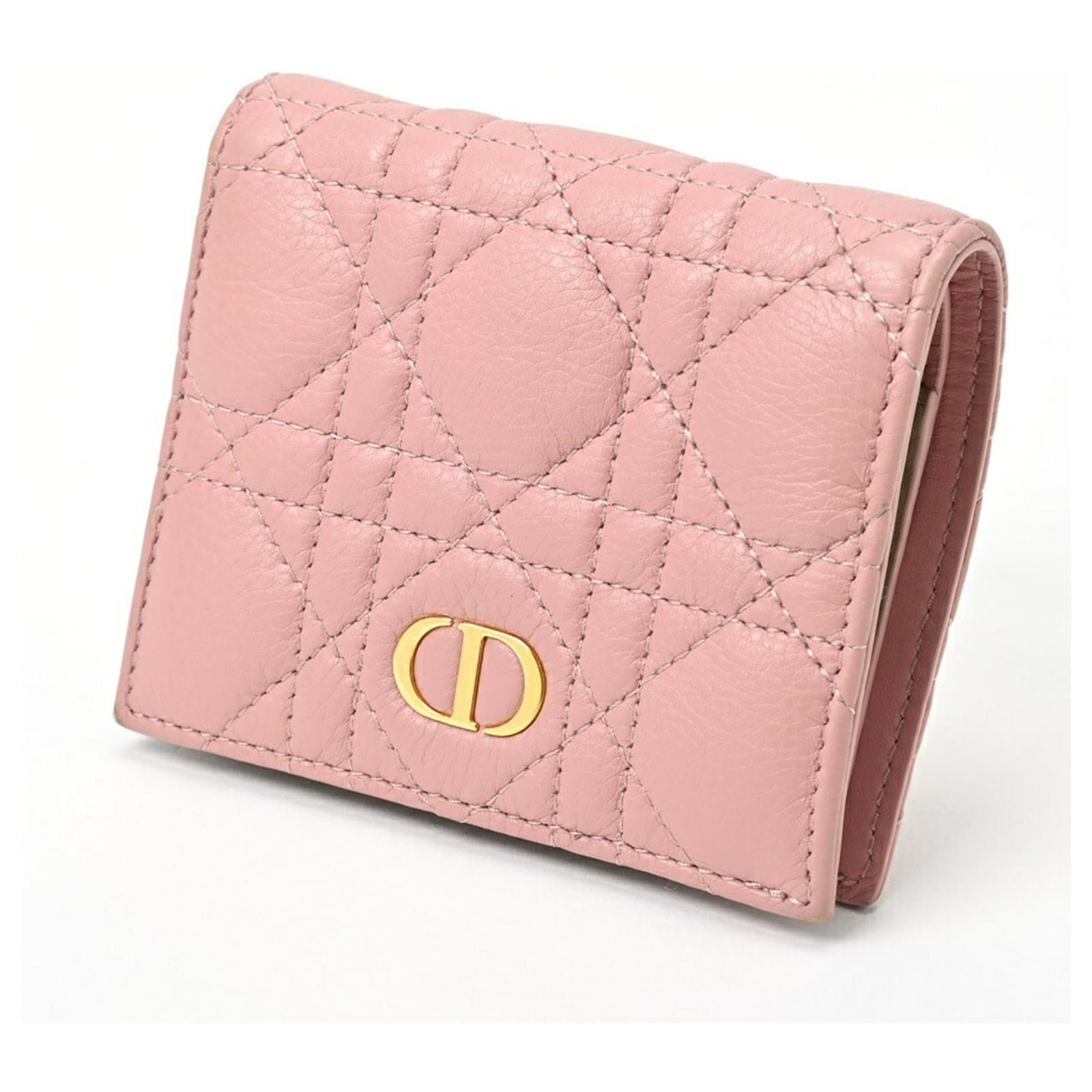 Christian Dior Dior Caro Multicolor Bi-fold Wallet Pink