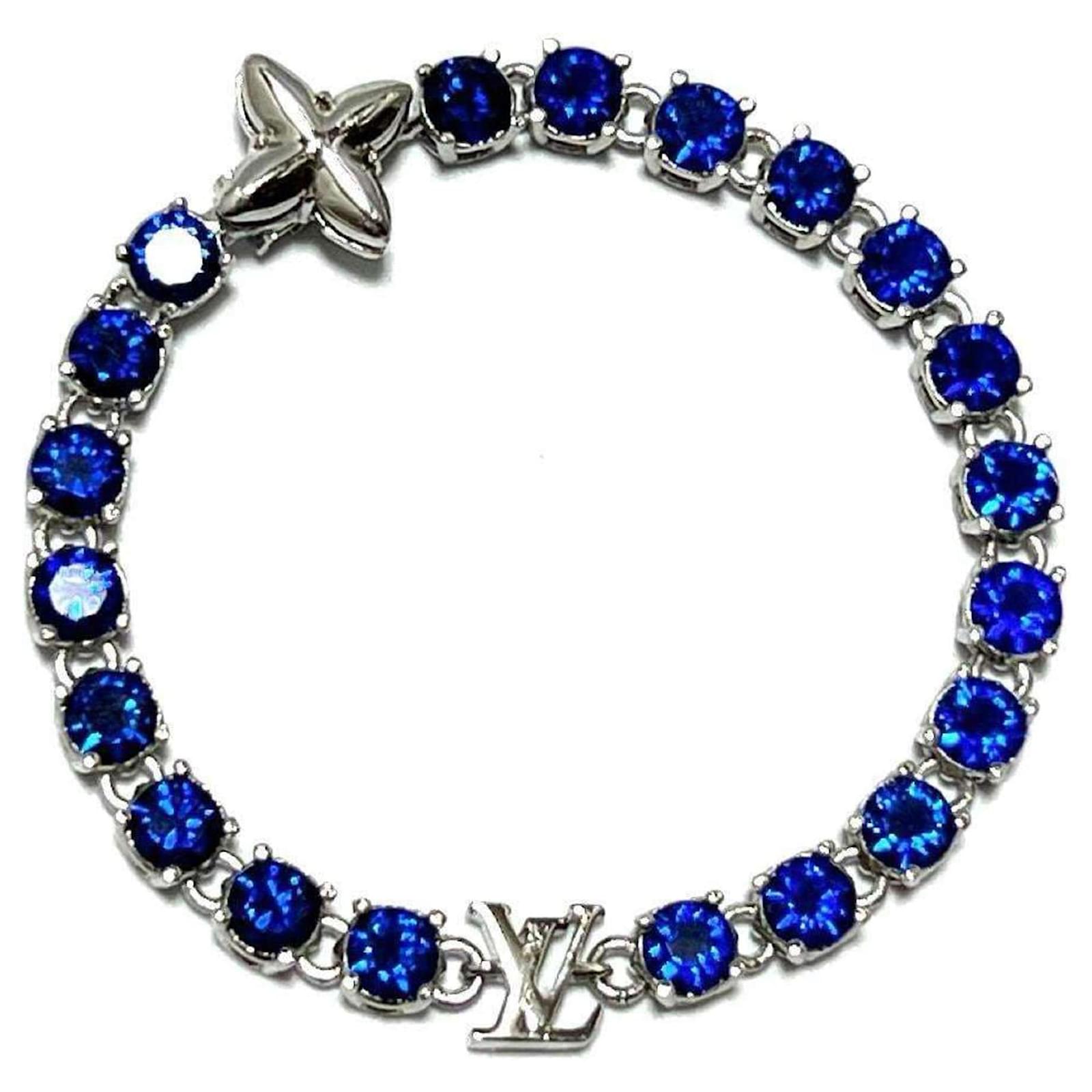 Louis Vuitton Men's LV Crystal Bracelet Bangle Blue Metal ref