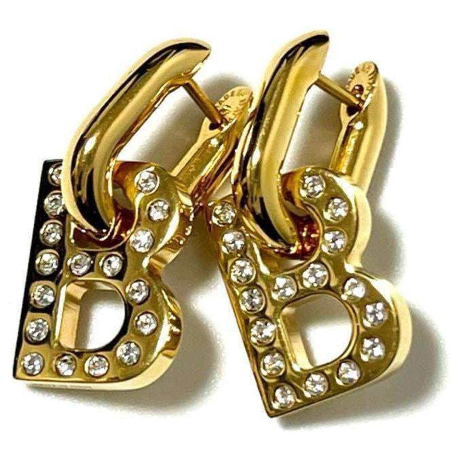 BALENCIAGA ゴールド Bチャームピアス BALENCIAGA バレンシアガ ピアス B CHAIN XS EARRINGS 655286