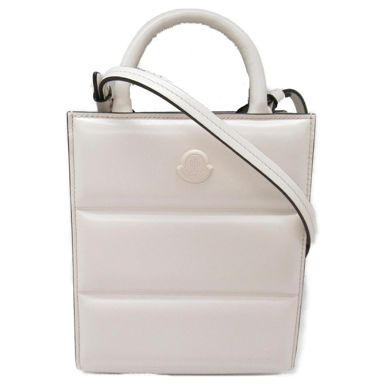 Moncler White Leather 2-Way Shoulder Bag ref.1468729 - Joli Closet
