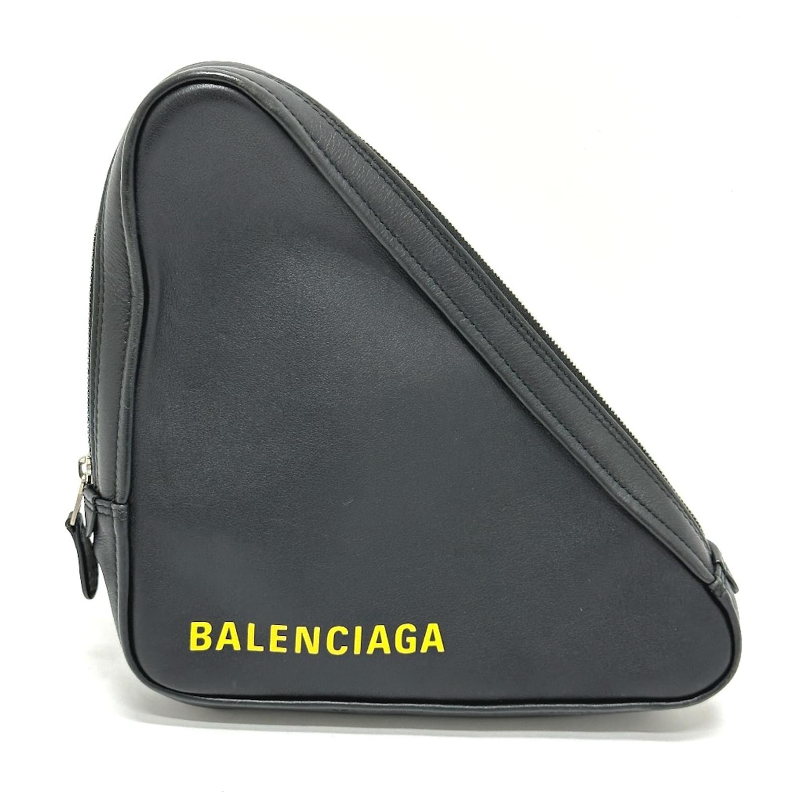 Balenciaga Black Leather Pouch