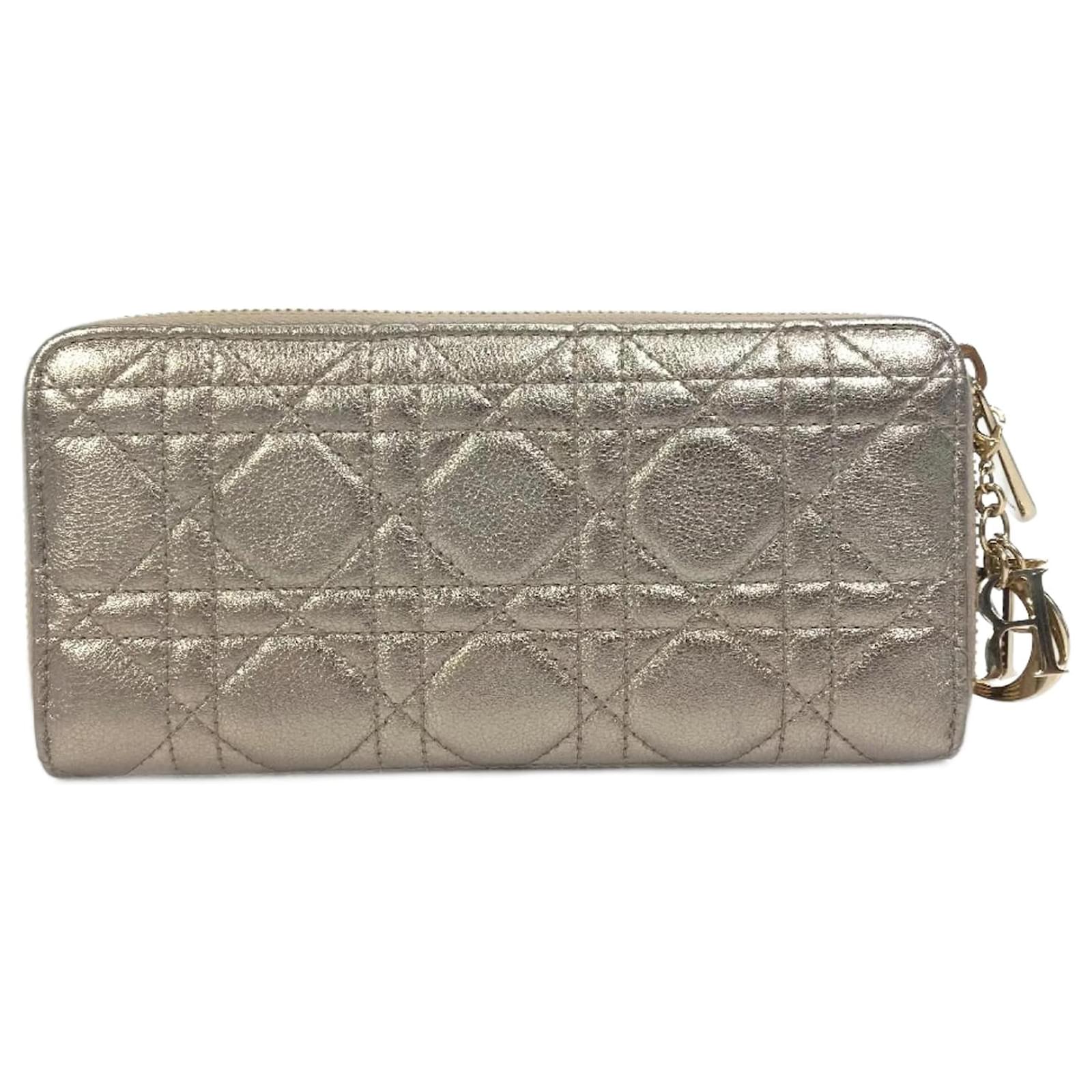 Christian Dior Cannage Lady Dior Voyageur Zip Around Long