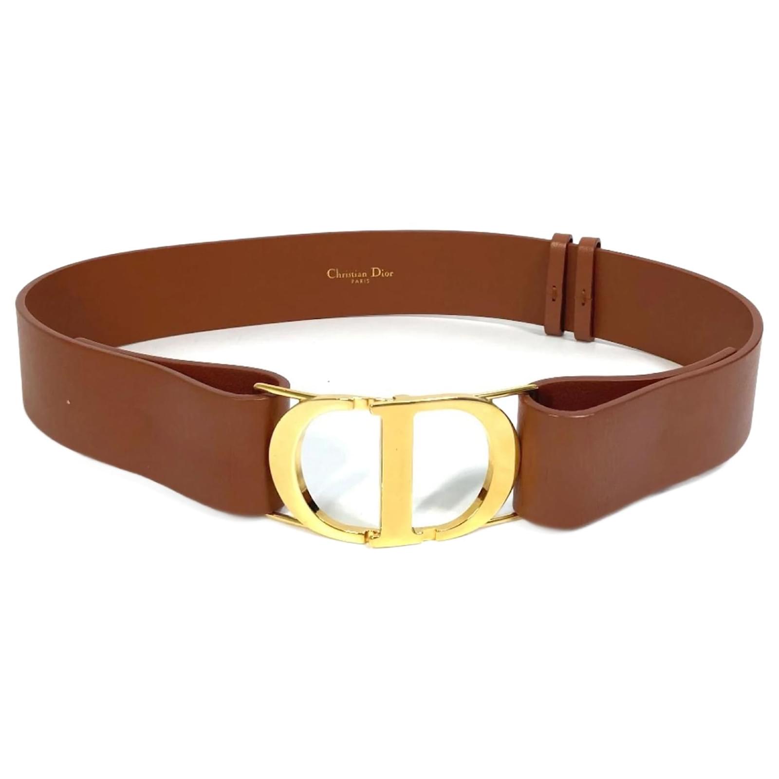 Christian Dior Brown Leather Belt with CD Buckle ref.1469015
