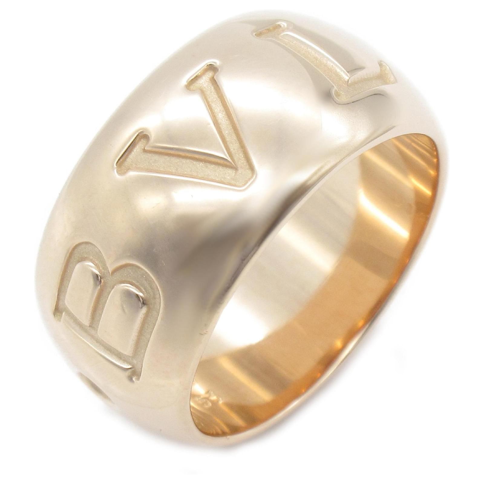 Bulgari Bvlgari Mono Logo Band Ring in Pink Gold Golden ref