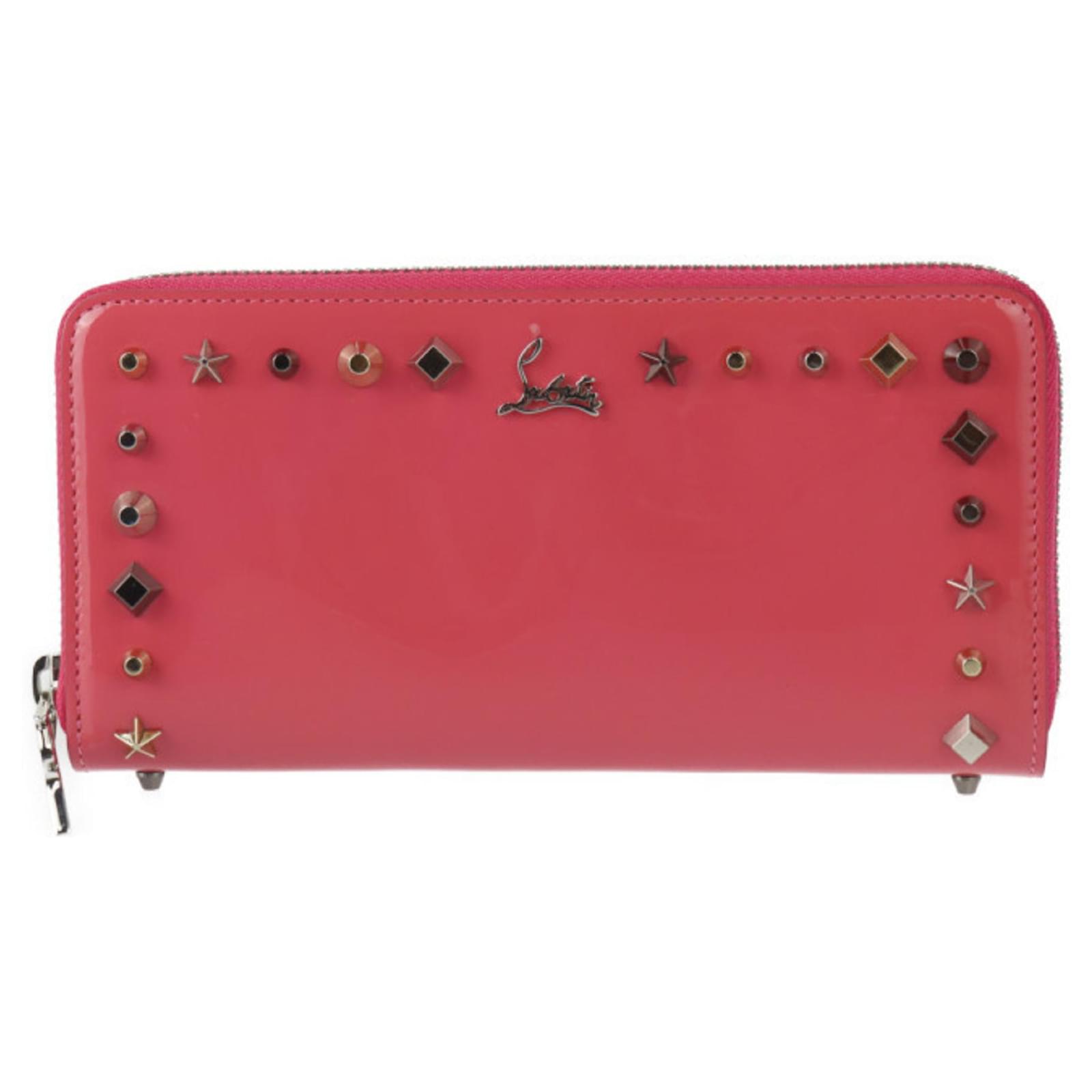 Portefeuille Long PANETTONE Christian Louboutin Cuir vernis Rose