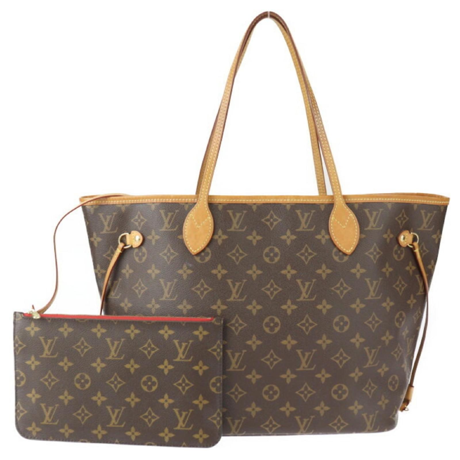 Neverfull MM Tote Bag von Louis Vuitton Braun Leder Lackleder Leinwand ref.1469966 Joli Closet