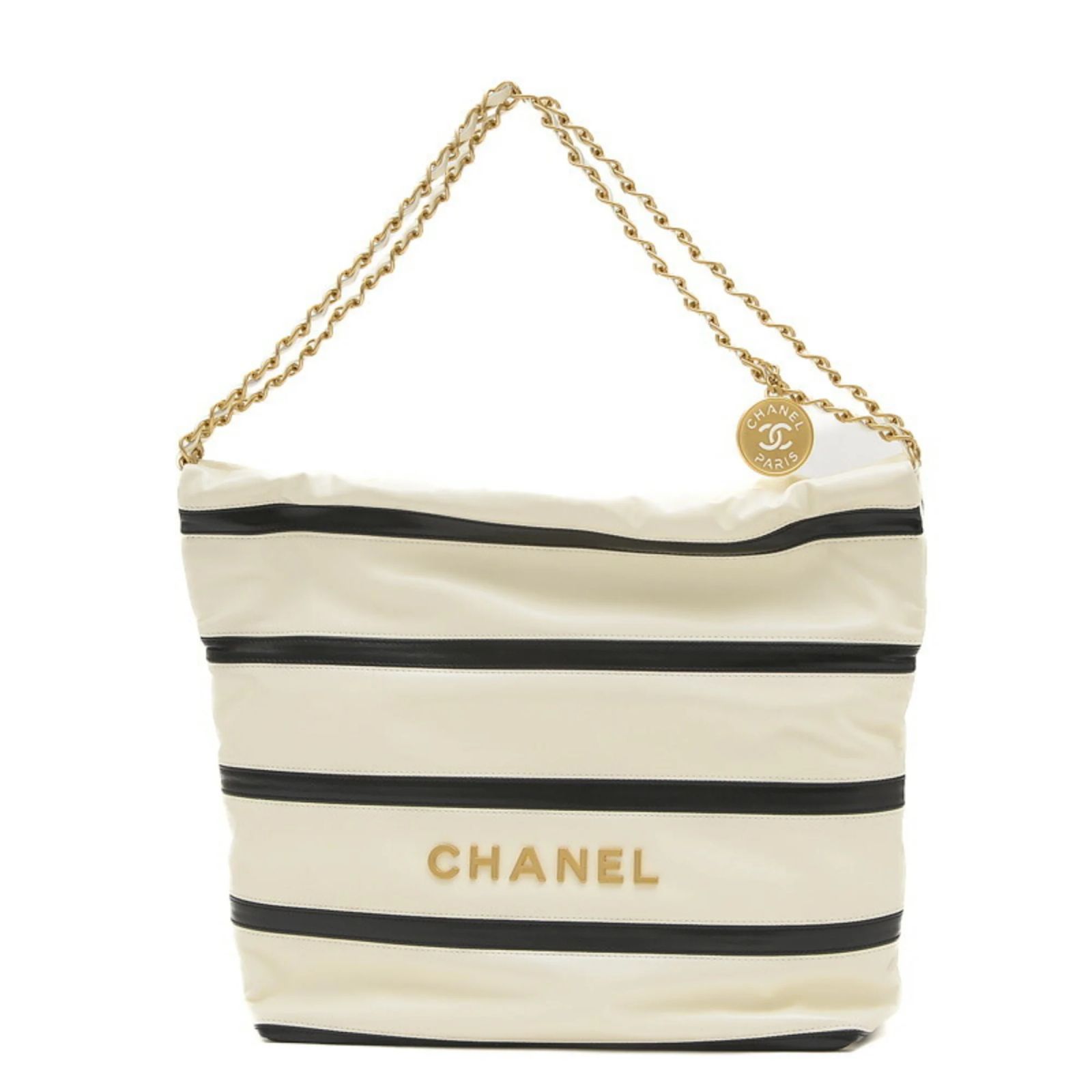 Chanel 22 Small Handbag Black White Leather ref.JC1470127 (Sold 