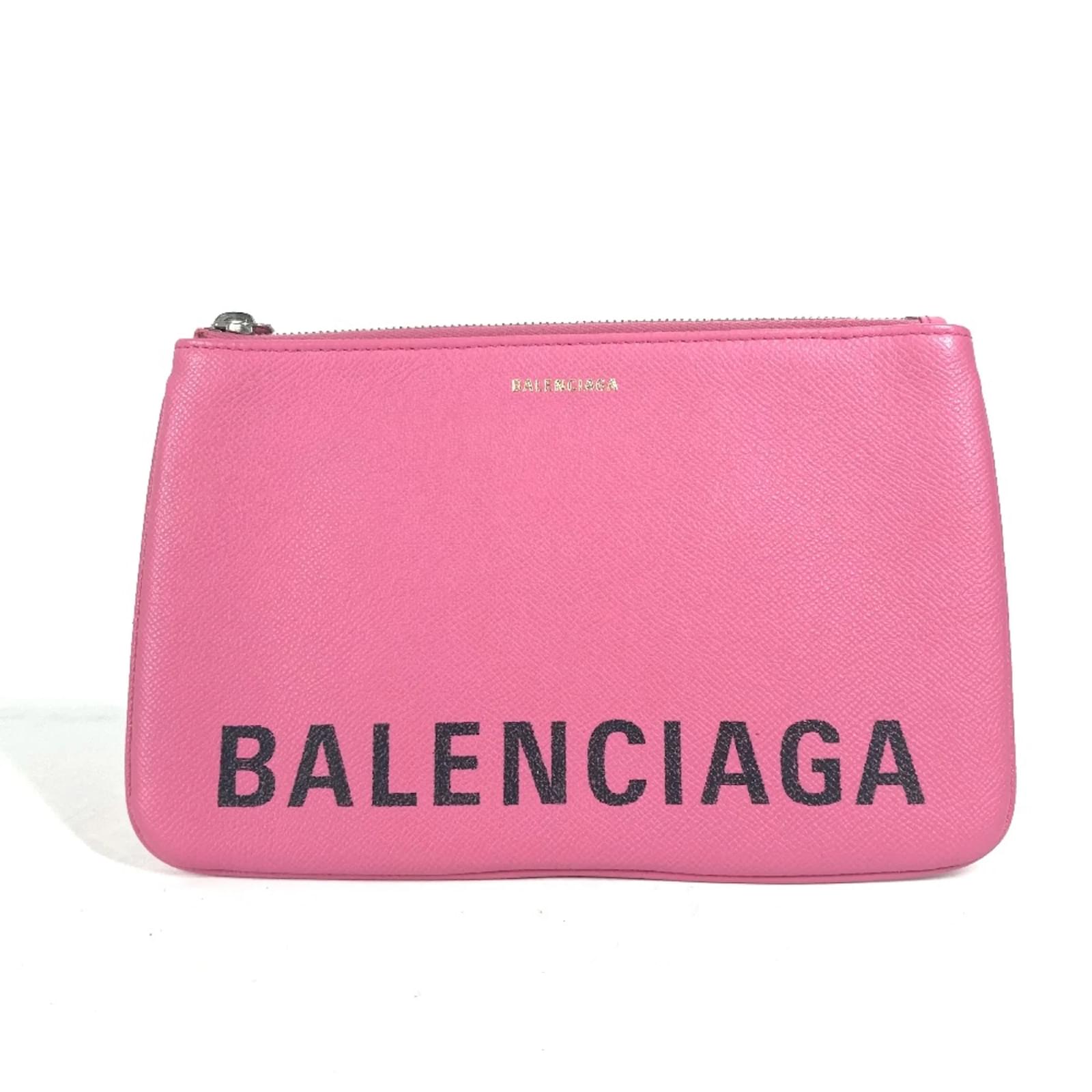 Clutch in pelle rosa Balenciaga