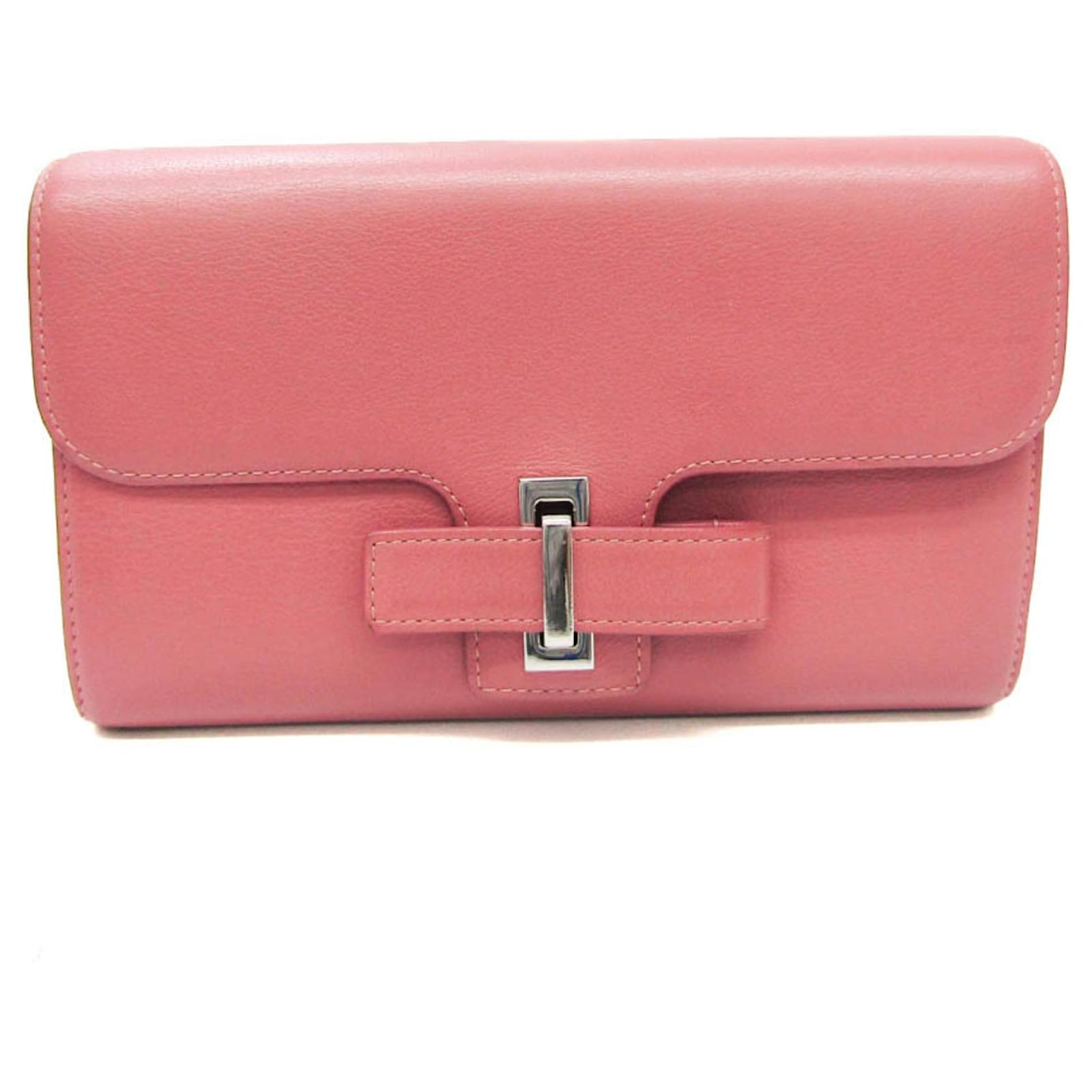 Delvaux Damen Leder Langborse in Pink ref.1471009 Joli Closet