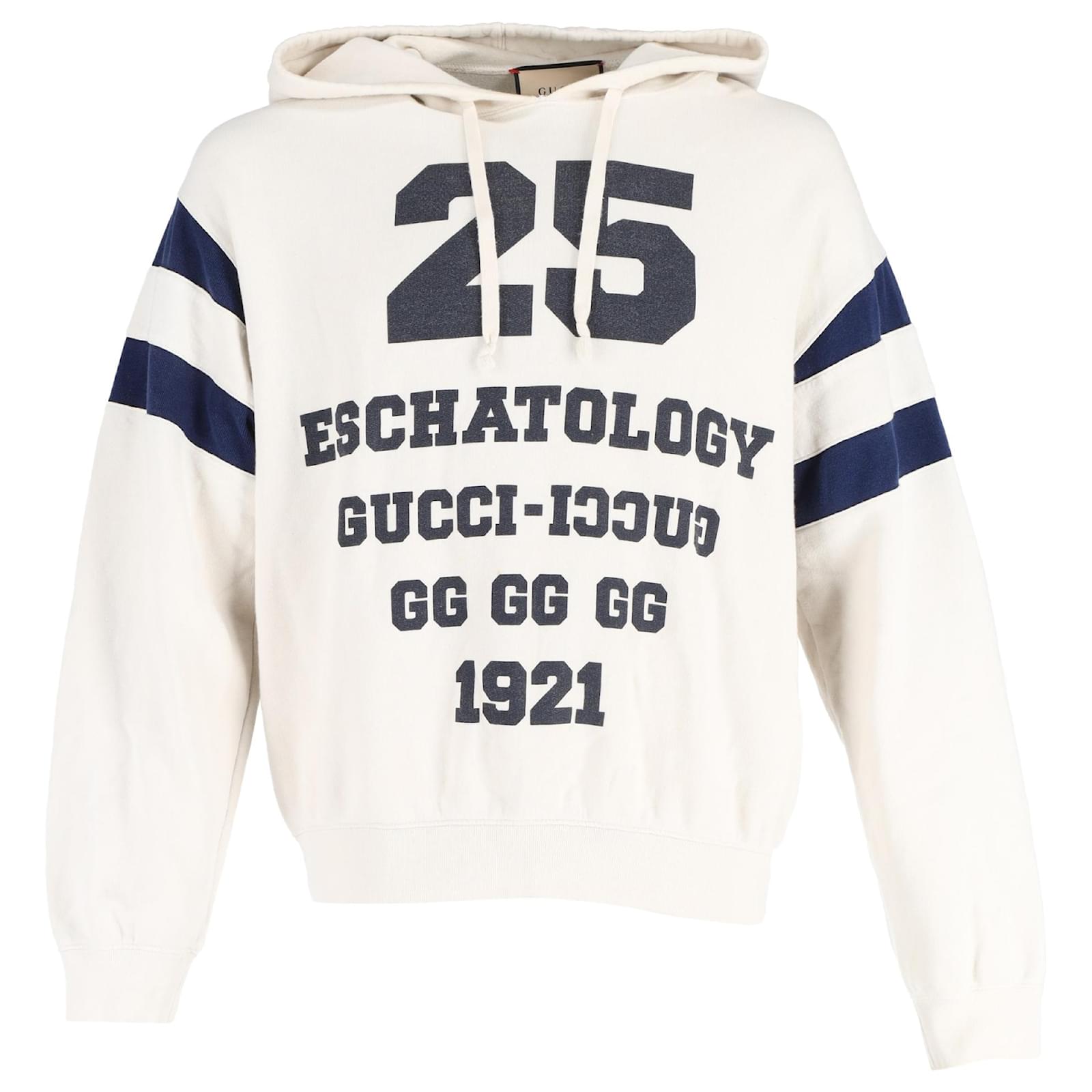 Gucci 25 Eschatology Hoodie in White Cotton Cream ref