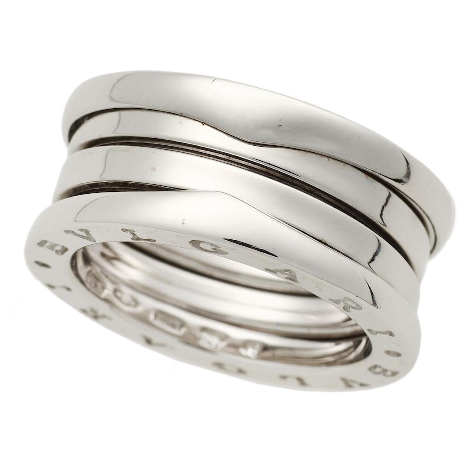 Autre Marque Bvlgari B-Zero1 Ring 3-Bänder K18WG #48 7.5 Weißgold 