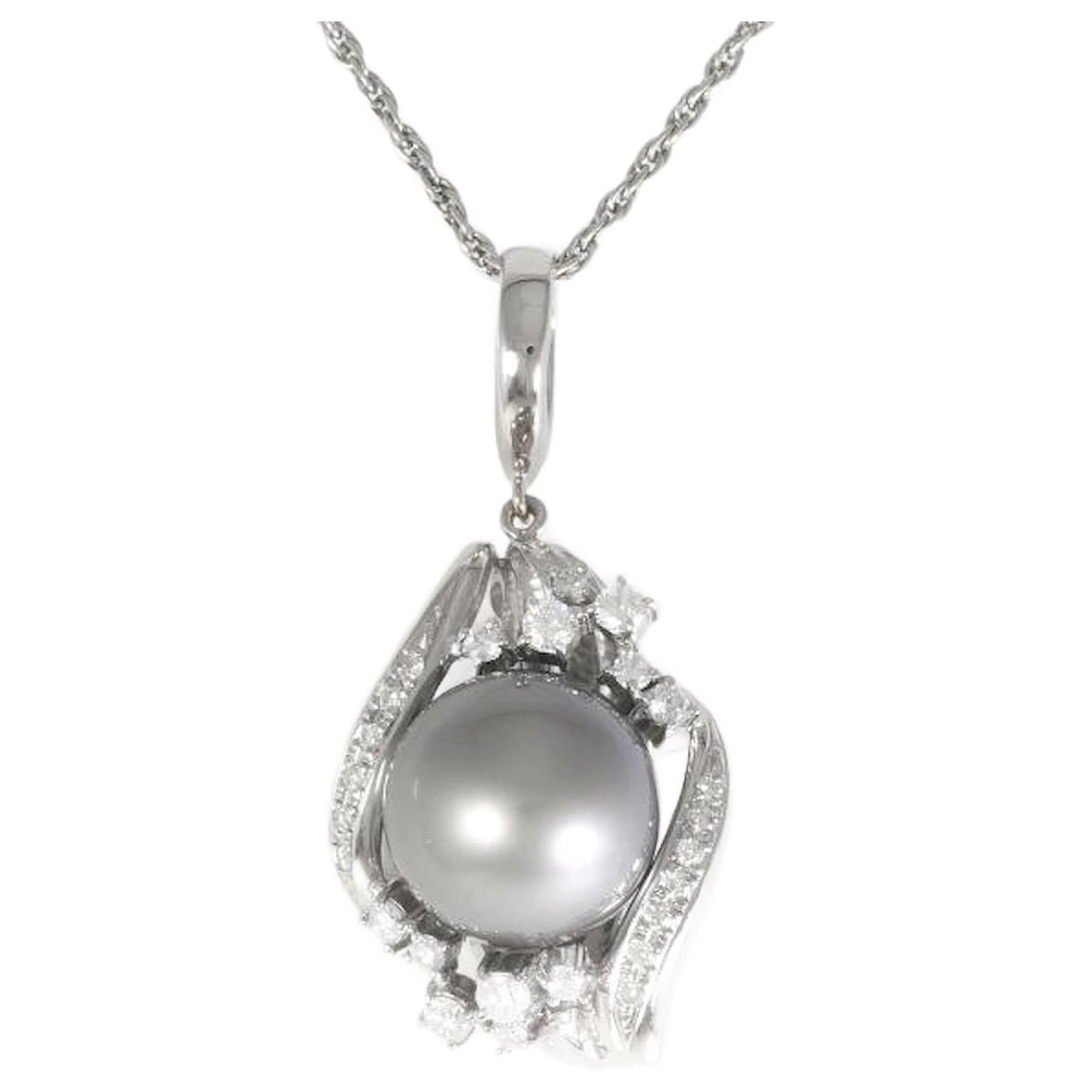 Autre Marque PT900 Platinum K18WG Pearl Necklace ref.1476389 