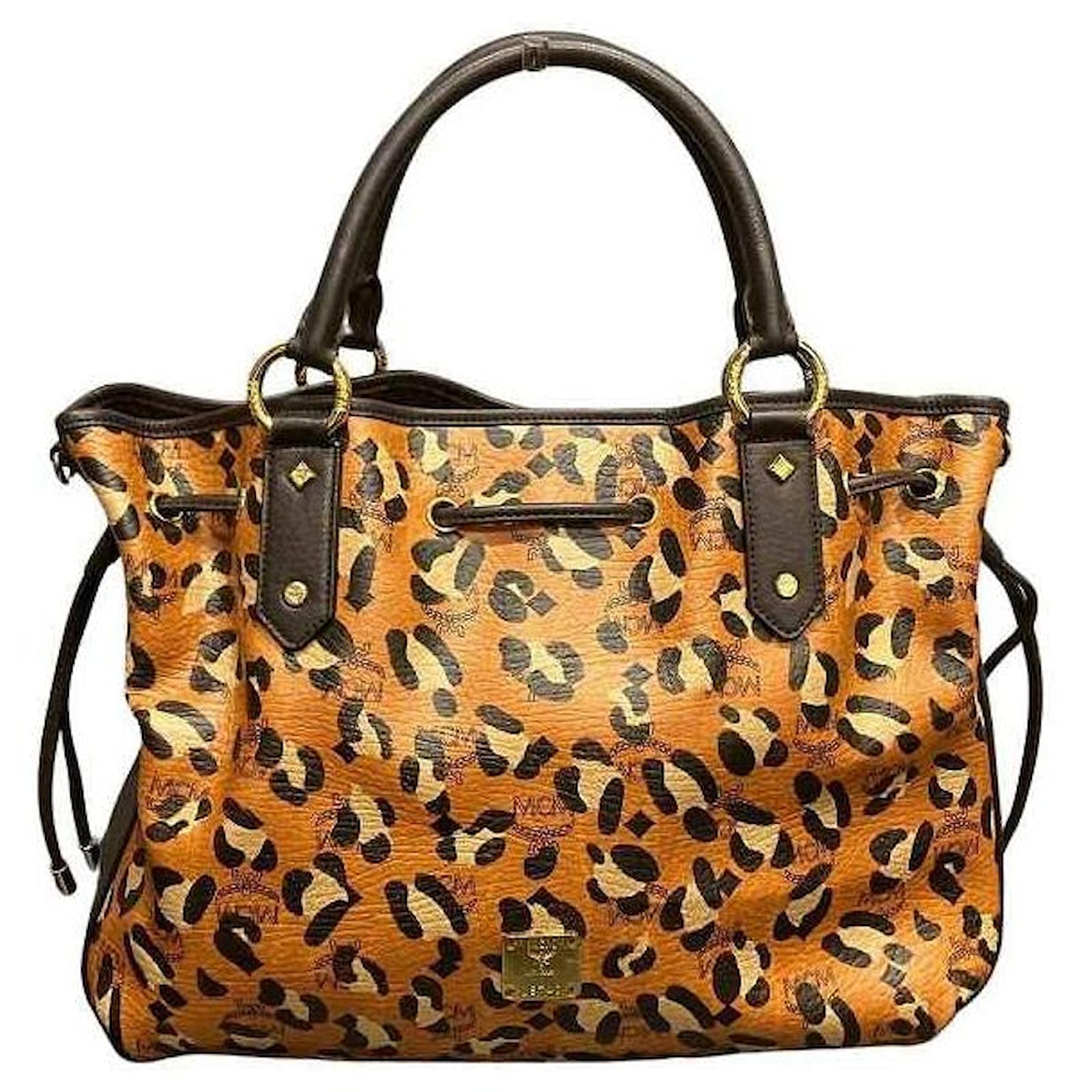 Mcm leopard tote on sale