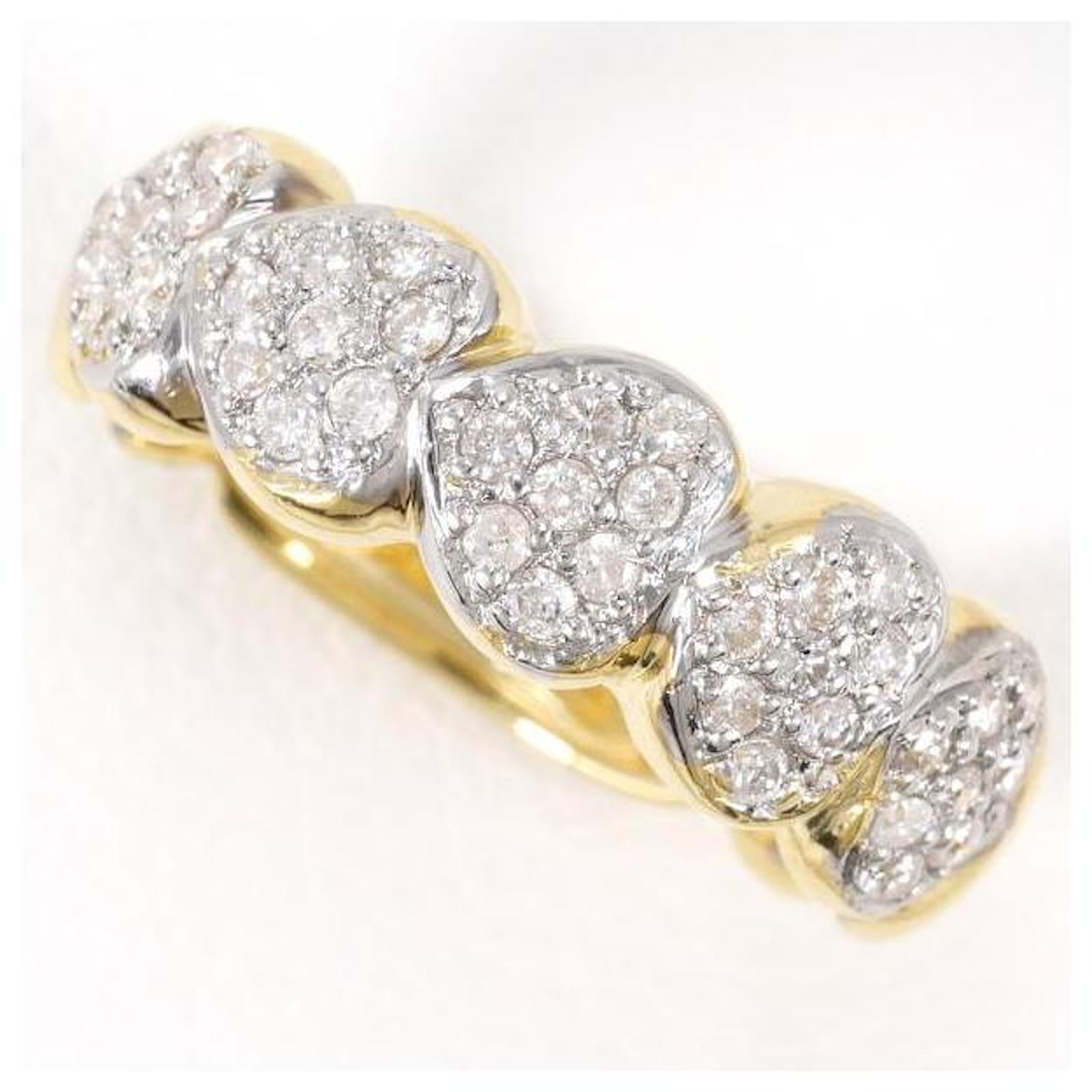 Autre Marque K18 Yellow Gold White Gold Diamond Ring 12 in 