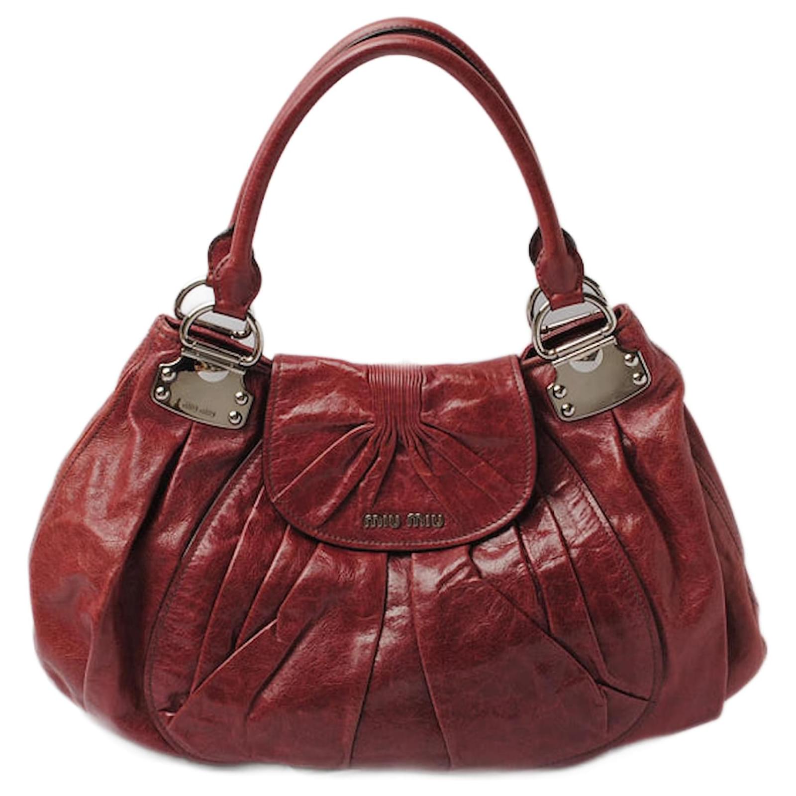 Autre Marque Miu Miu Vintage Leather Shoulder Bag VITELLO