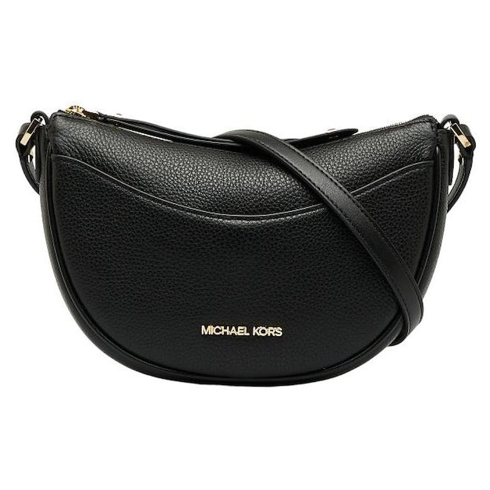 Autre Marque Michael Kors Dover Small Half Moon Leather Shoulder Bag Black ref.1481942 Joli Closet