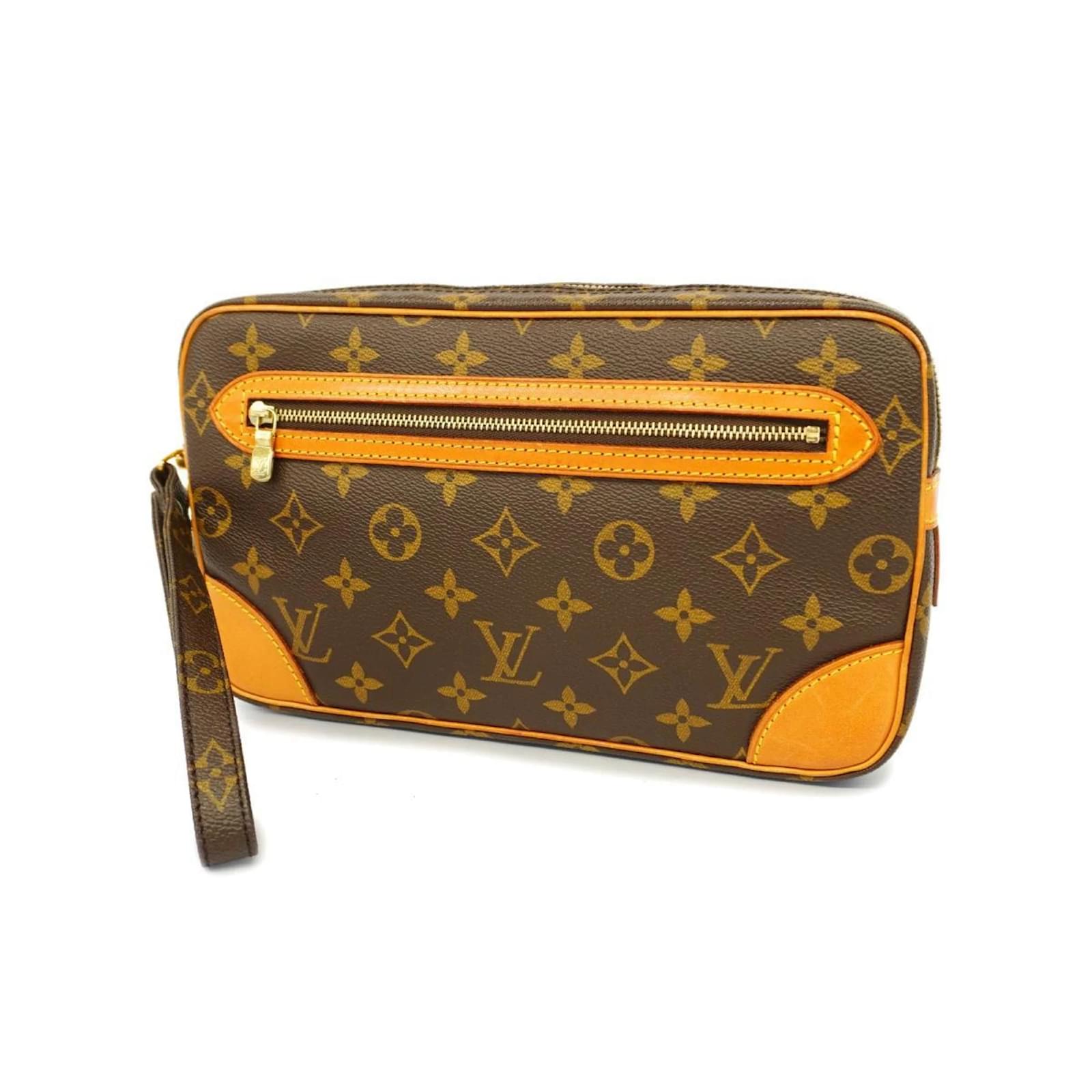 Louis Vuitton Clutch Bag Monogram Marly Dragonne GM M51825 Braun 
