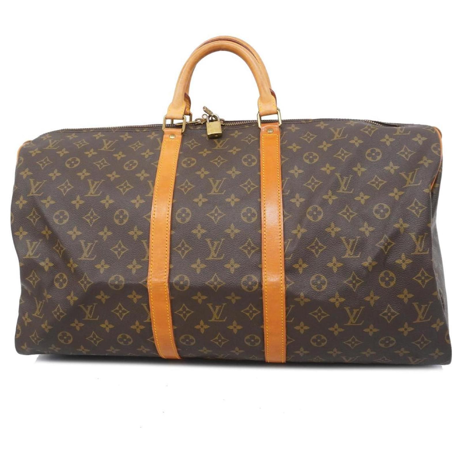Louis Vuitton Monogram Keepall 55 Boston Tasche Braun ref.1482783  