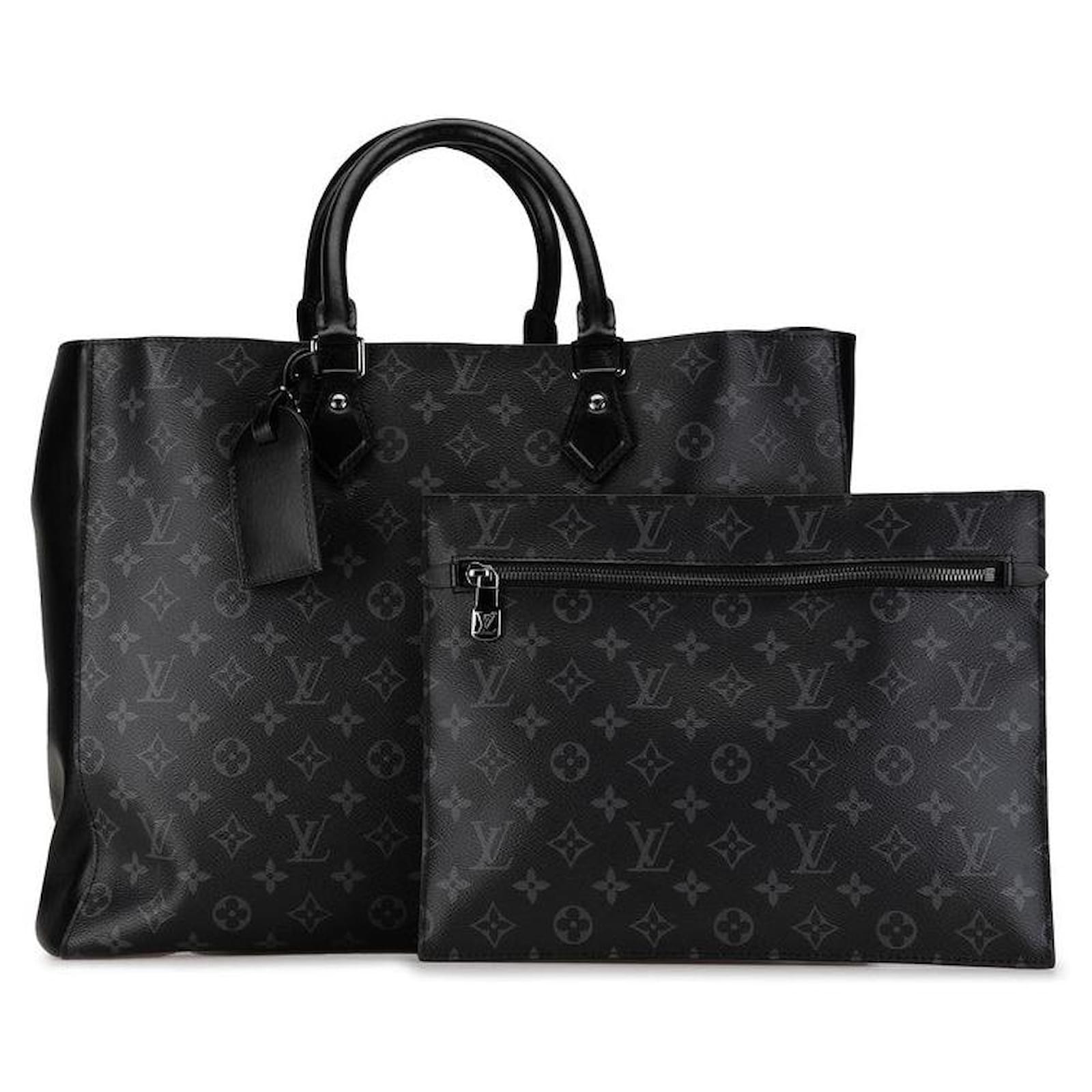 Louis Vuitton Monogram Eclipse Tote Bag M44733 Grey Cloth