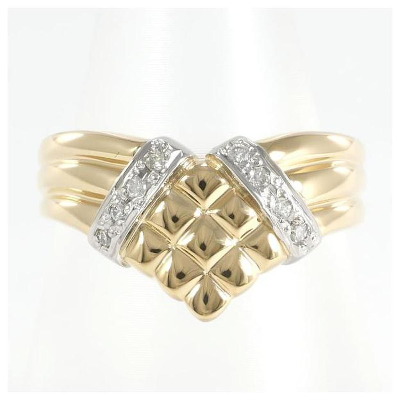 Autre Marque PT850 Platinum K18 Yellow Gold Diamond Ring Size 13 