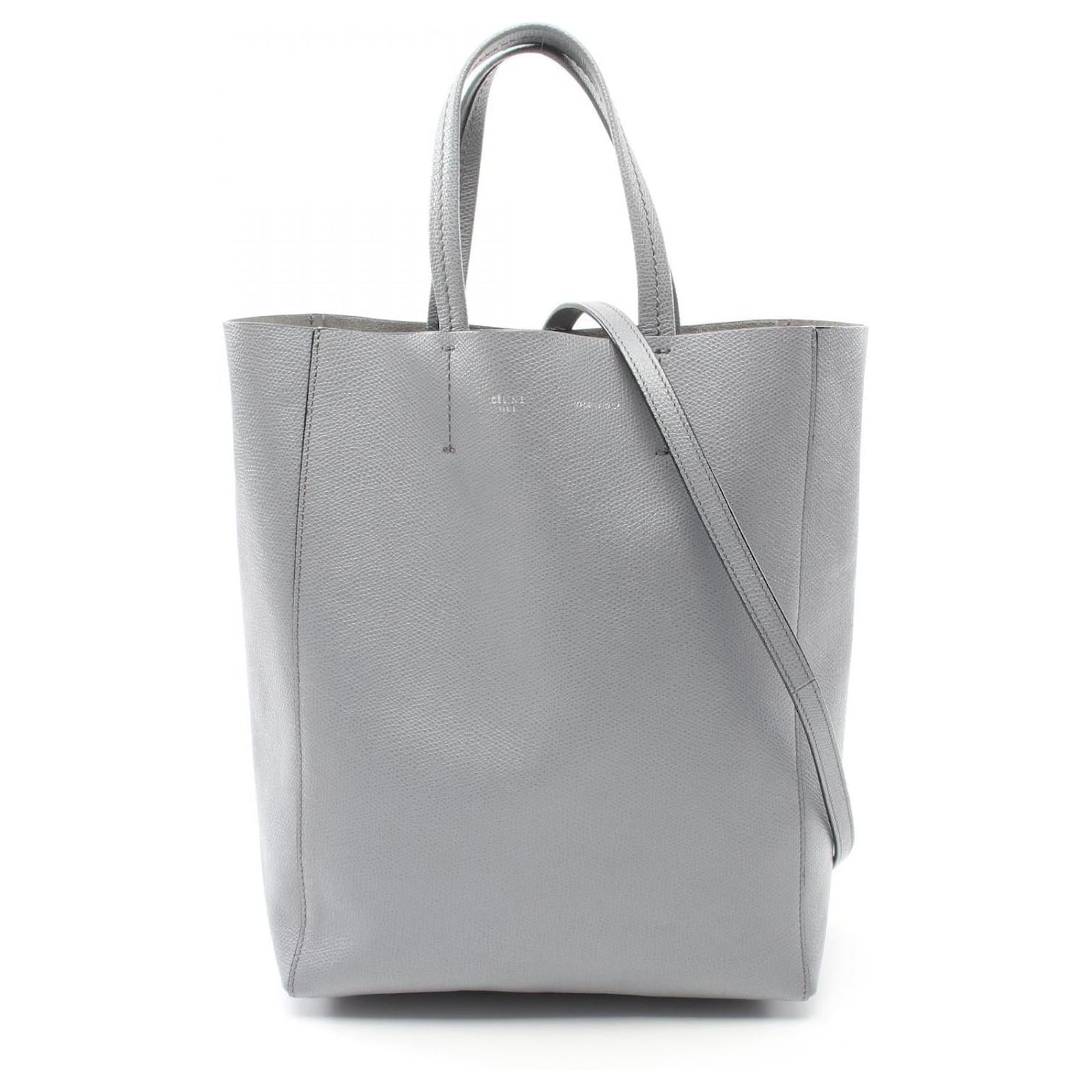 Céline Celine Vertical Cabas Leather Tote Bag in Great Condition Grey ...