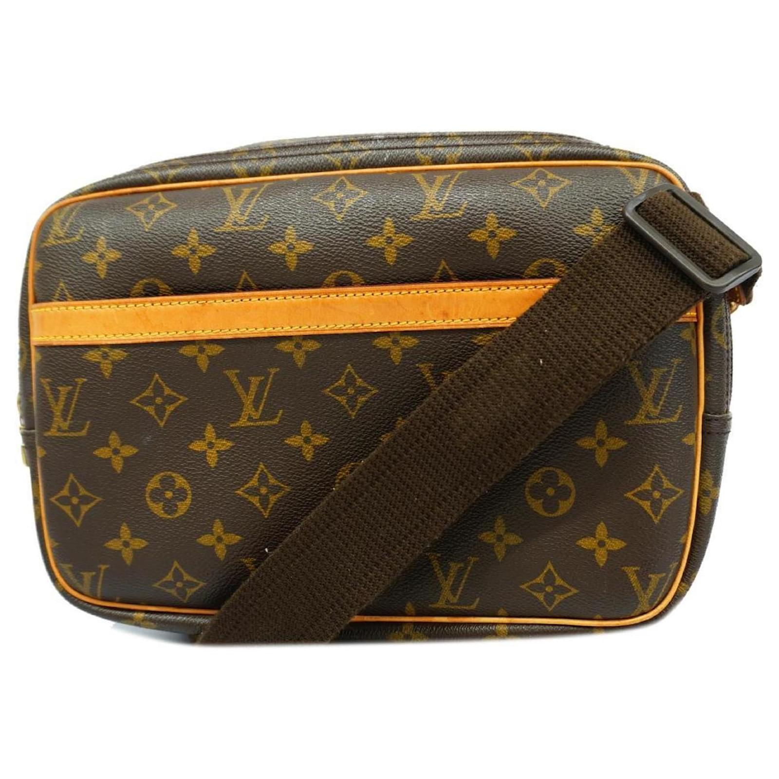 Monogramm Schultertasche Louis Vuitton Braun Lackleder ref.1485414  