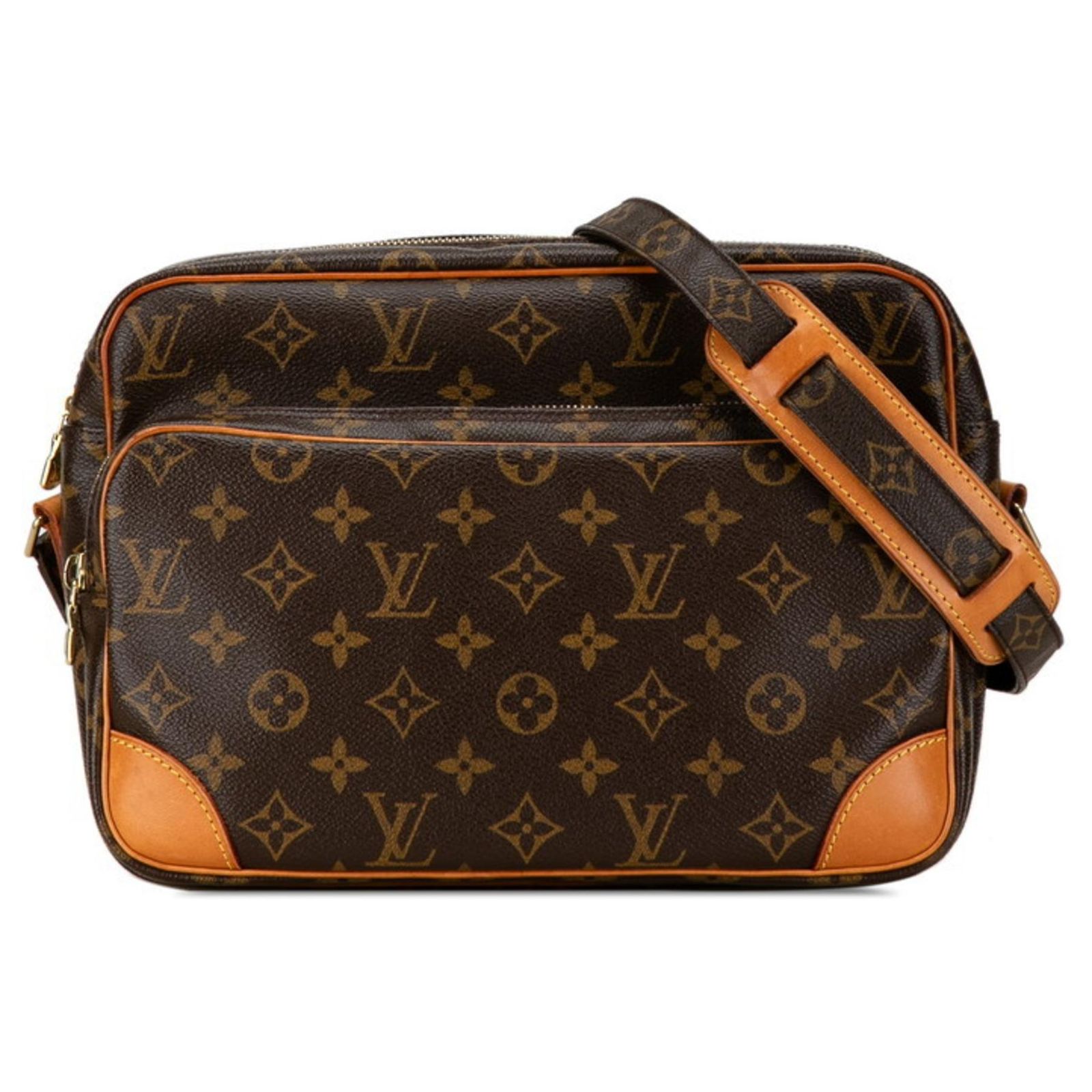 Louis Vuitton Monogram Nile Shoulder Bag Brown Leather Plastic ref