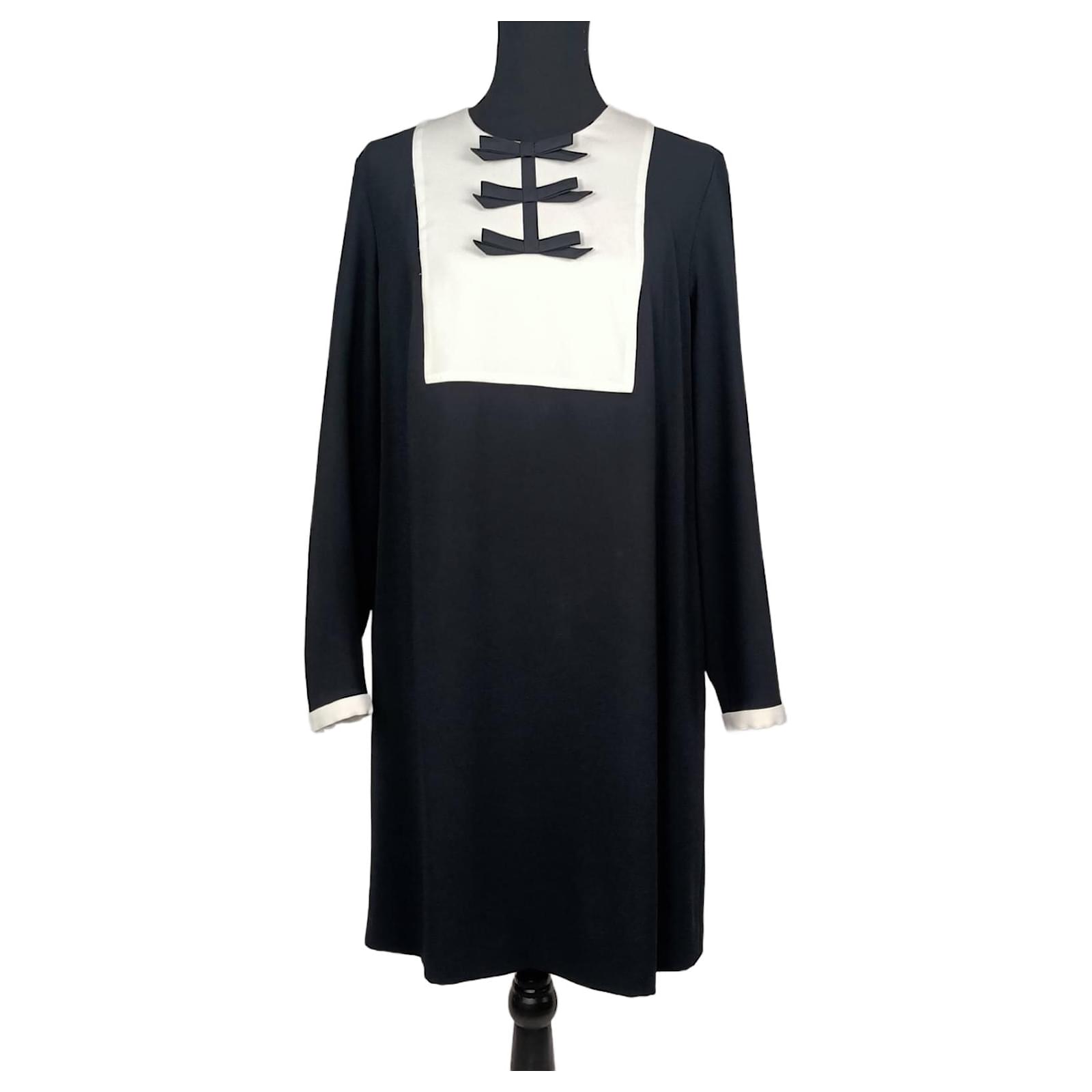 escada kleid schwarz weiss