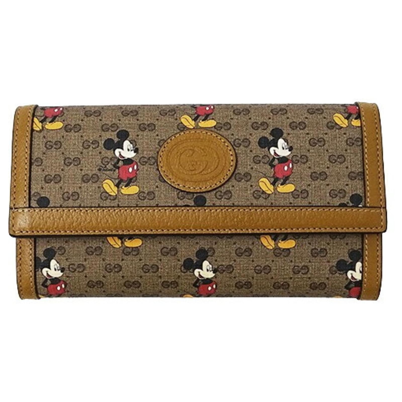 Cartera larga para mujer Gucci GG Supreme Marrón Castaño Lienzo