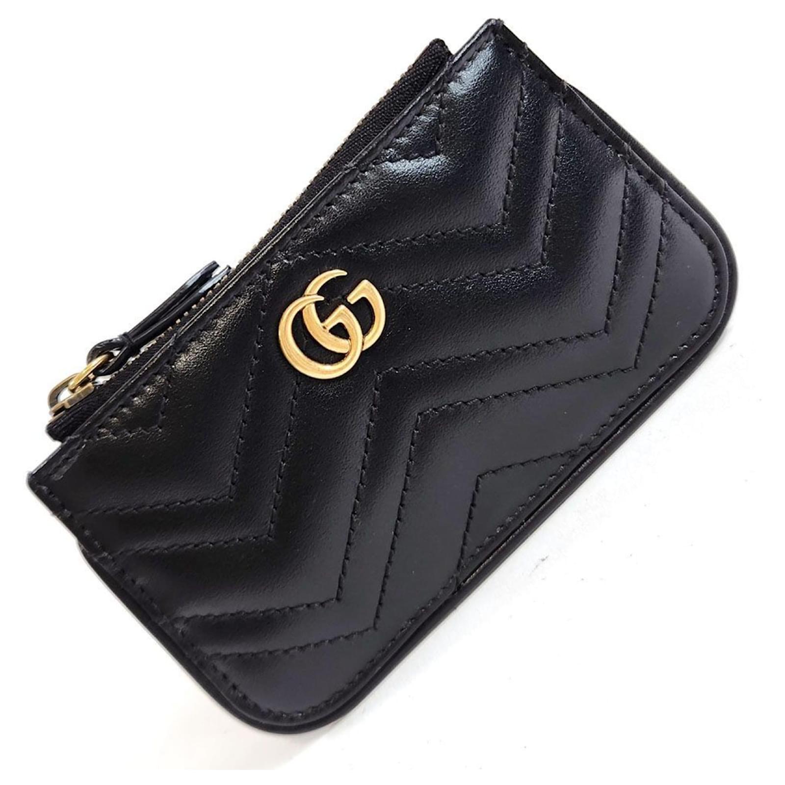 Gucci GG Marmont Black Leather Coin Purse