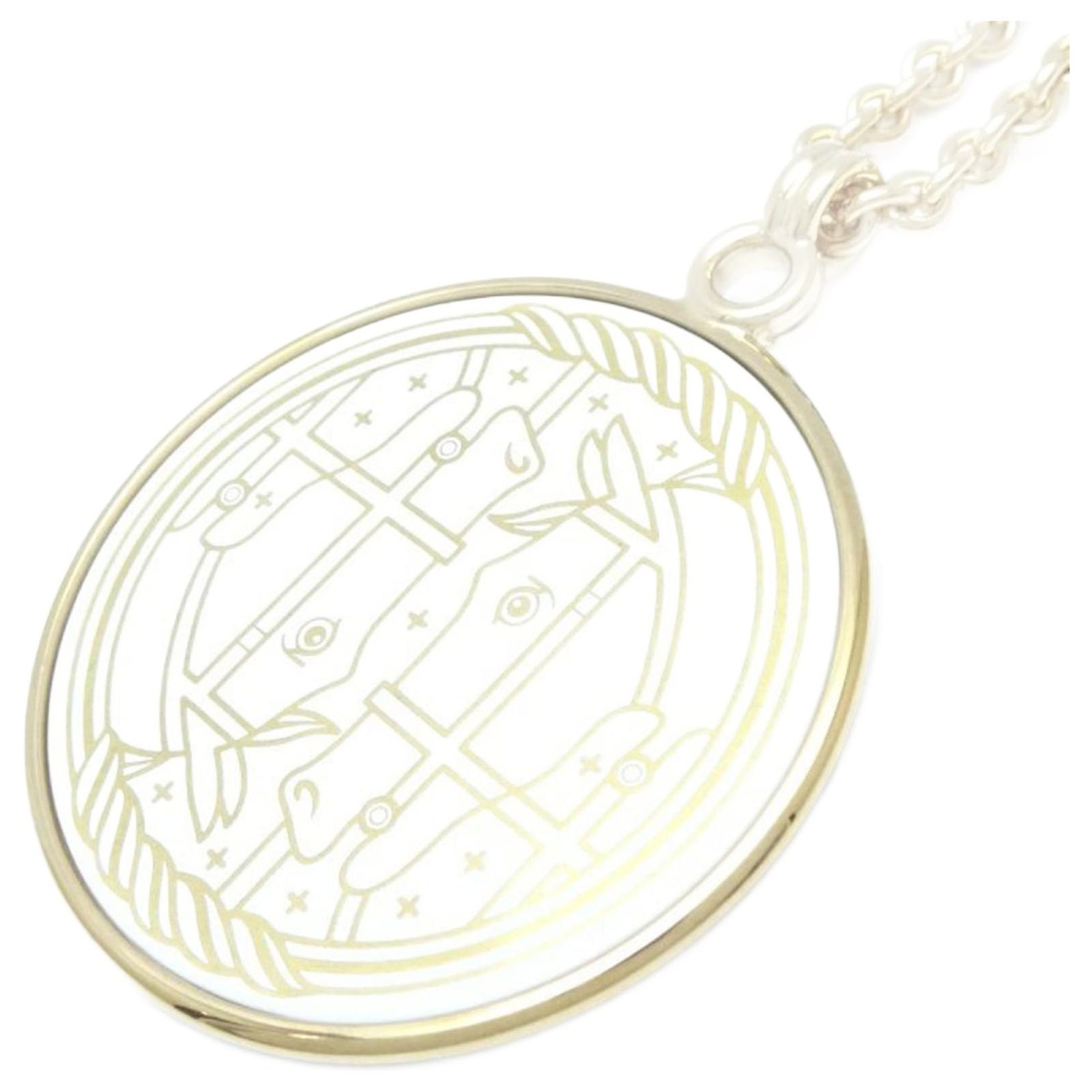 Médaille Hermès Plaqué Or – Écharpe Ou Accessoire Doré, Femme, Diamètre 20 mm