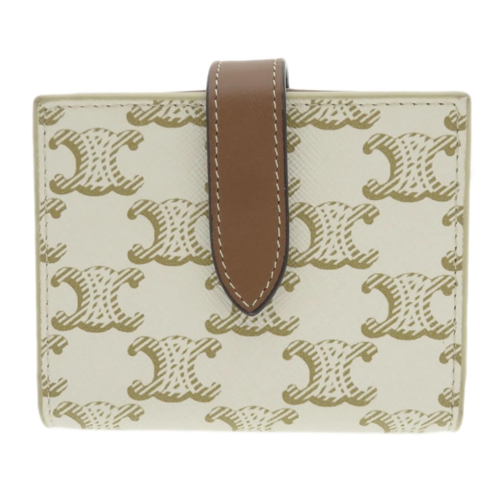 Céline Celine Macadam Bi-fold Wallet White Leather ref.1487811 