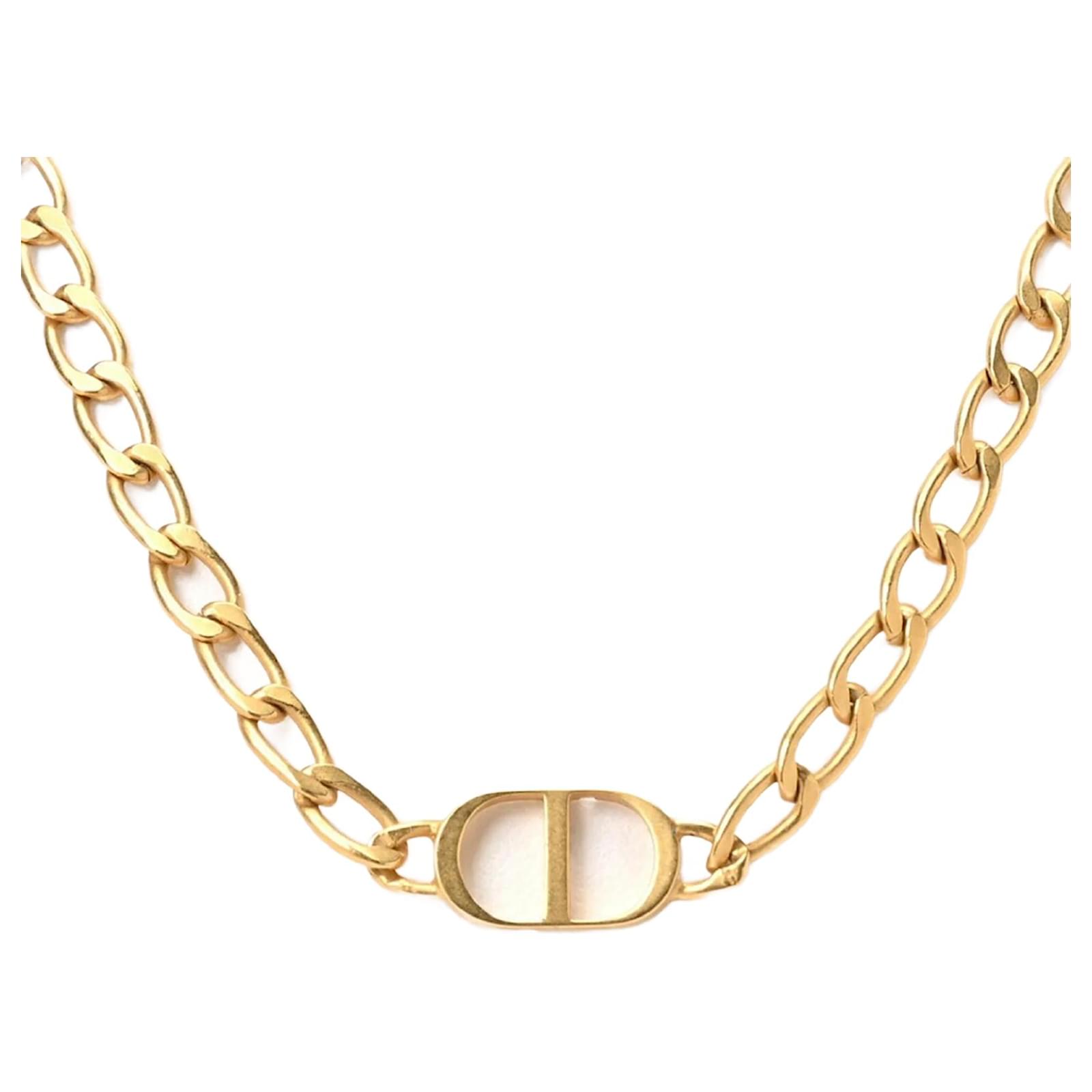Christian Dior 30 Montaigne Choker Necklace Golden Metal ref