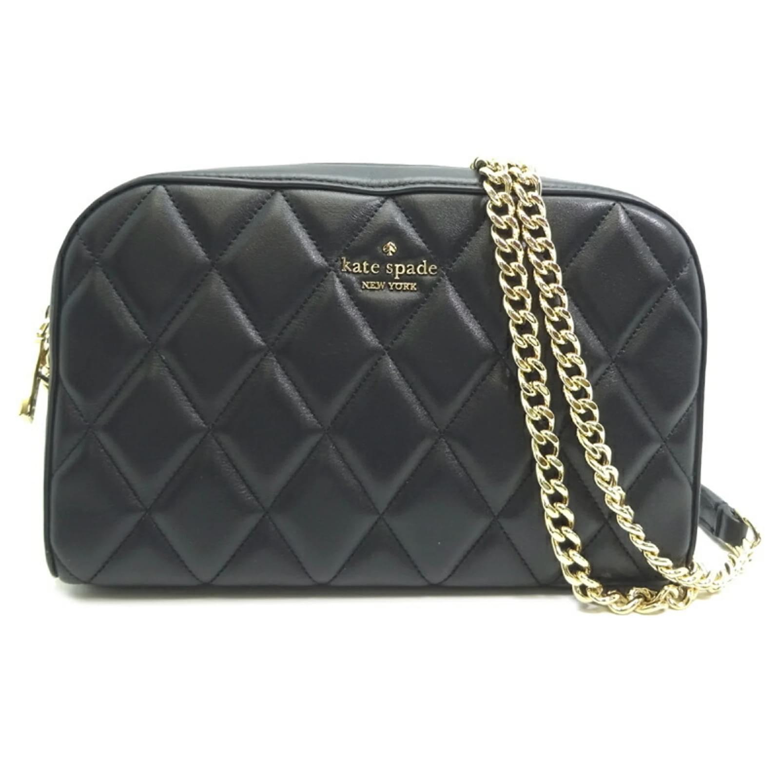 Kate Spade Quilted Chain Shoulder Bag Black Leather ref.1488201 Joli Closet