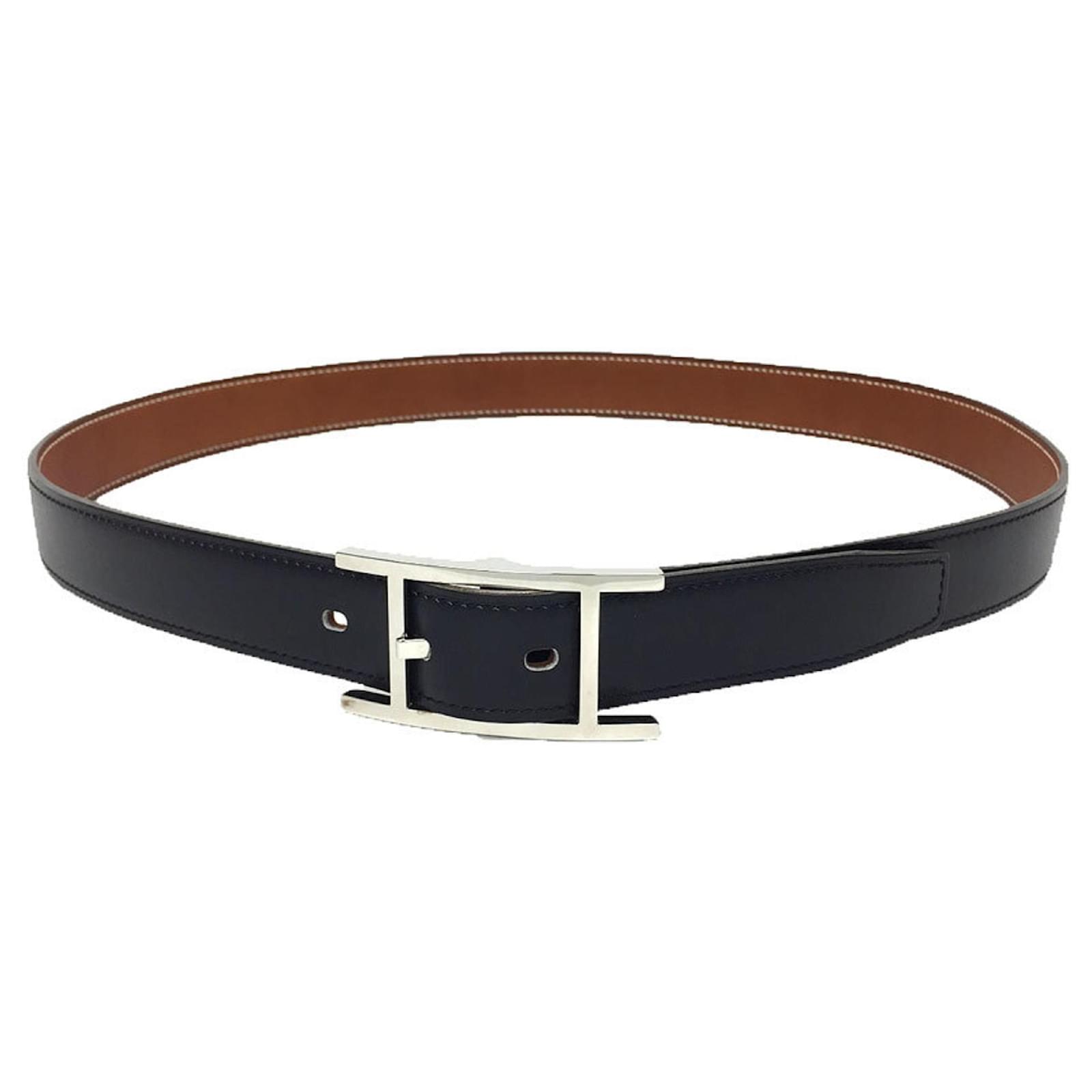 Hermès Hermes Leather Belt with H Buckle Black ref.1488803 - Joli