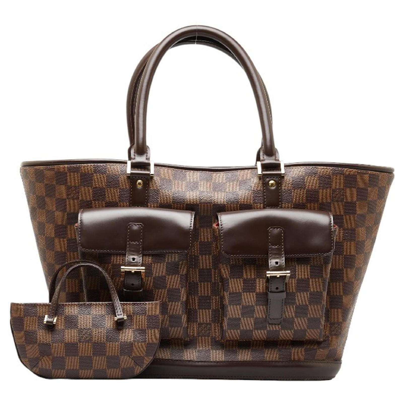 Louis Vuitton Damier Manosque GM Tote Bag Braun Leder Kunststoff  