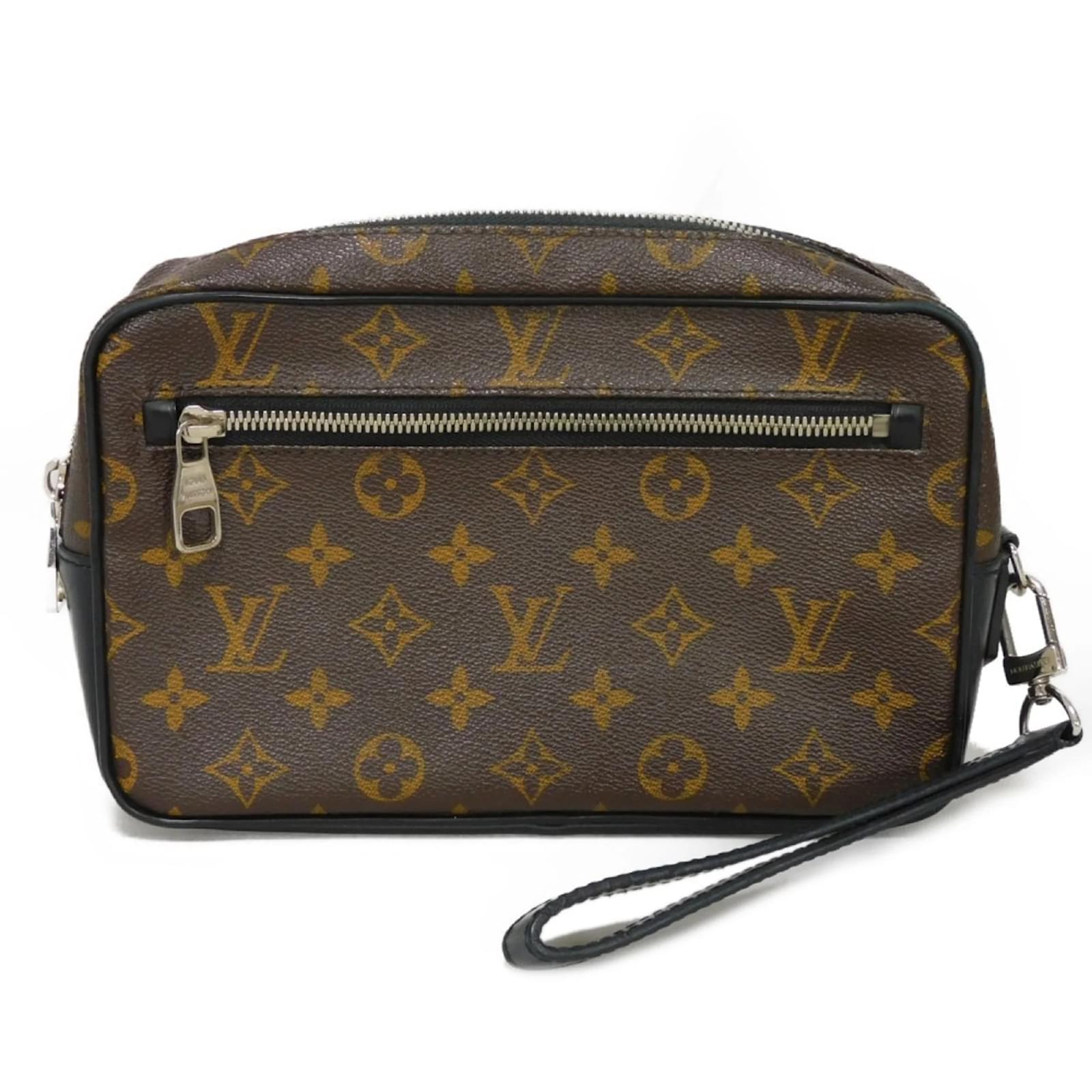 Louis Vuitton Clutch Bag Pochette Kasai Braun Schwarz Leder