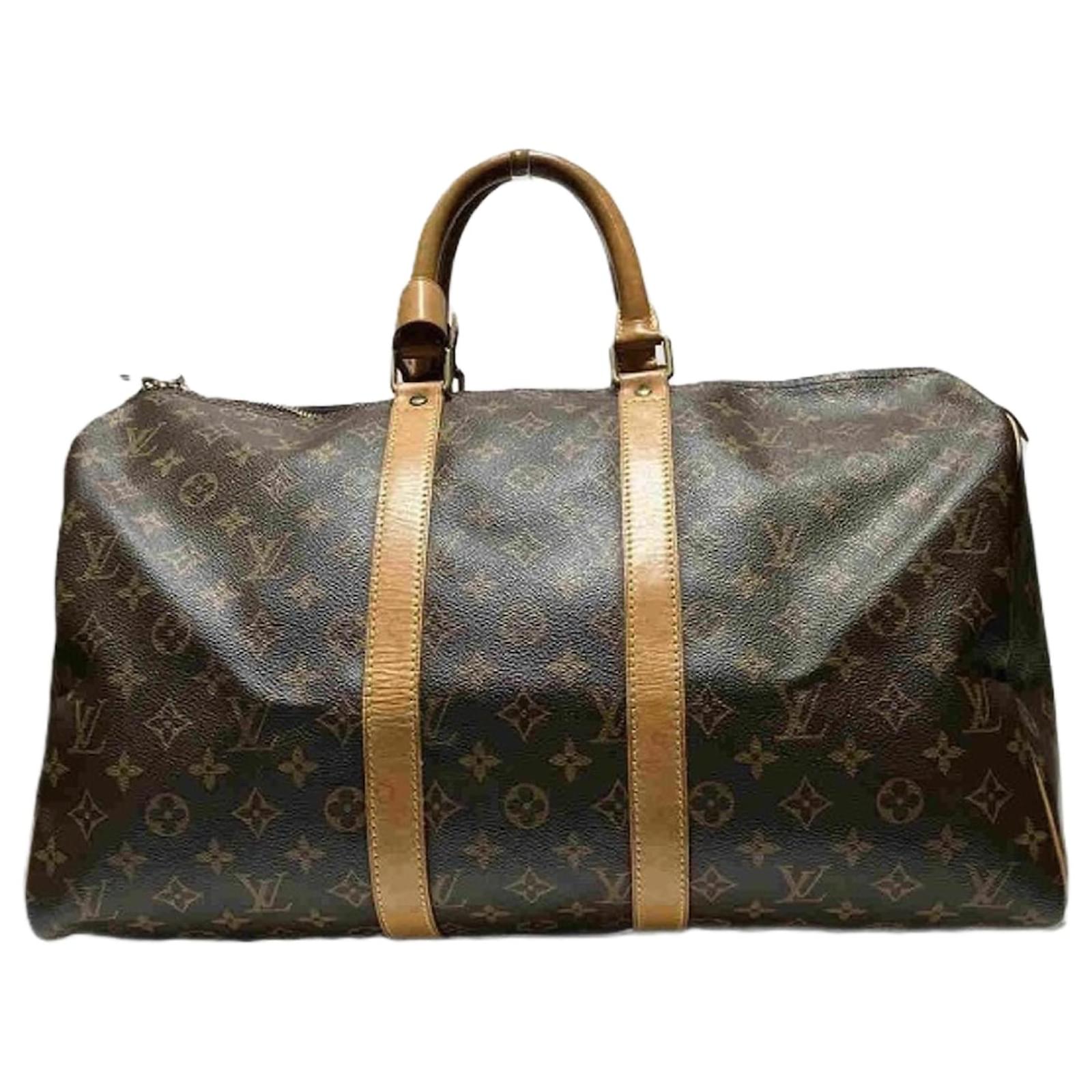 Louis Vuitton Monogram Keepall 45 M41428 Tasche Braun Kunststoff  