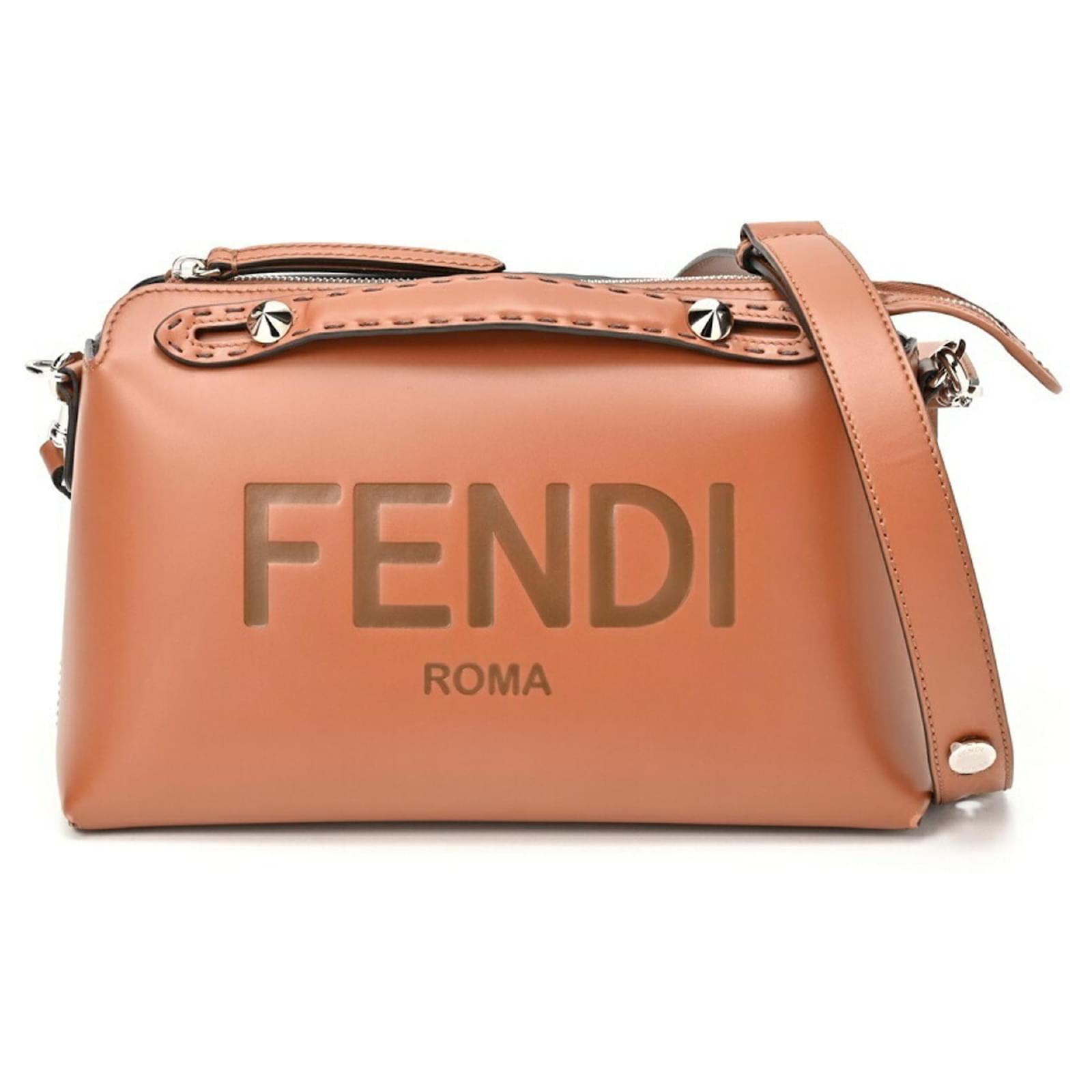 Fendi By The Way Medium Boston Bag Brown Leather ref.1491722