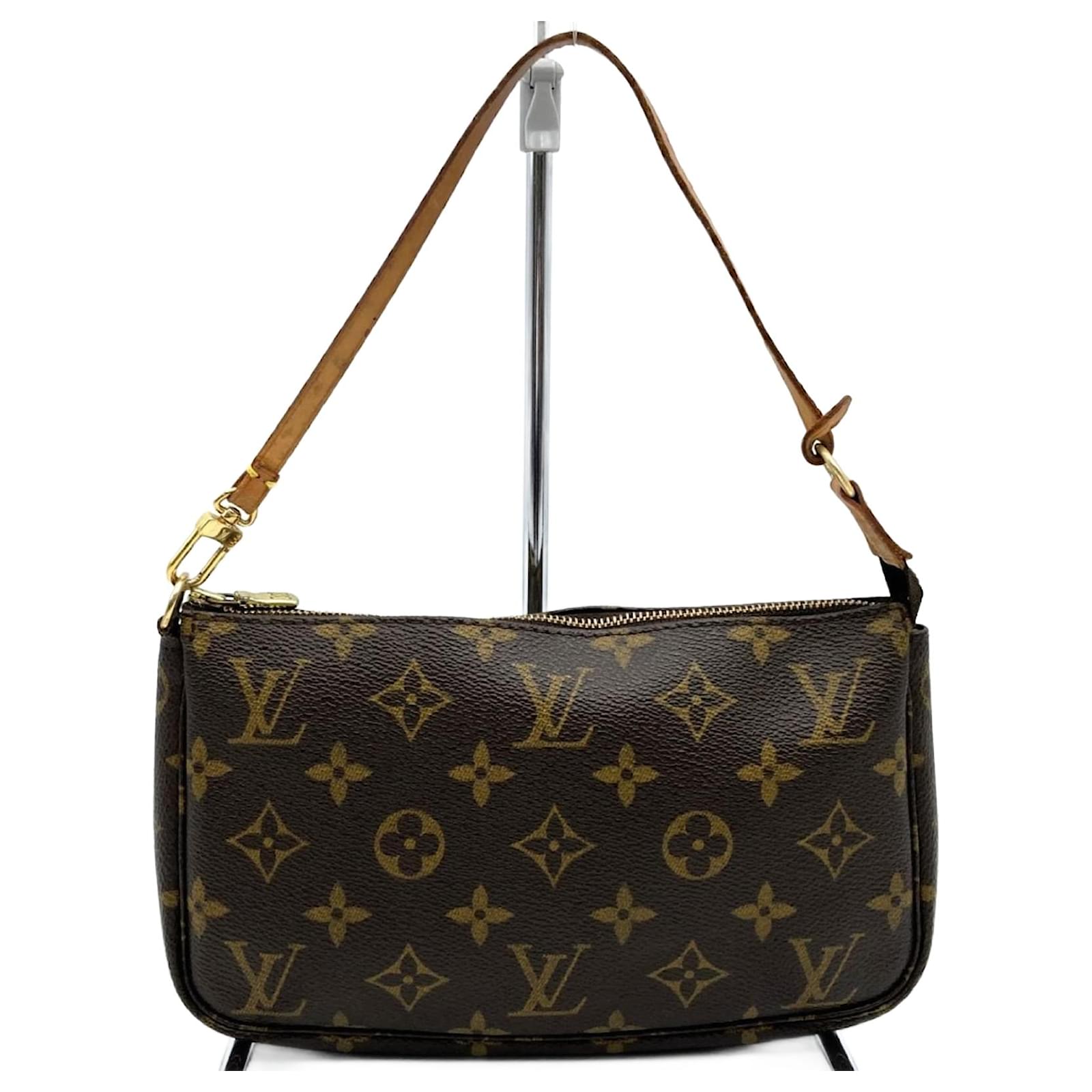 Pochette Accessoire M40712 Louis Vuitton Braun Lackleder Leinwand  