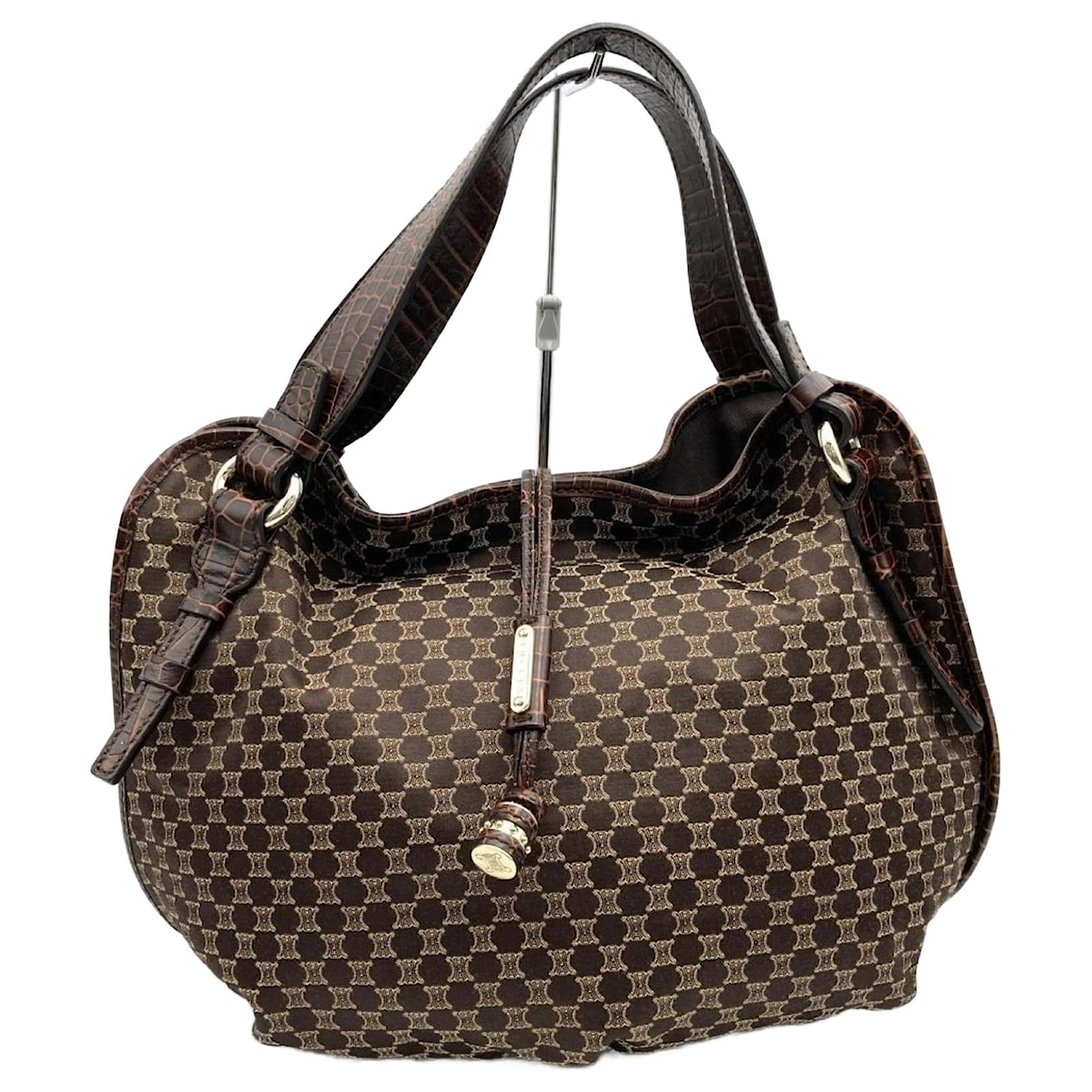 Céline Celine Bittersweet Macadam Shoulder Bag Brown Cloth ref