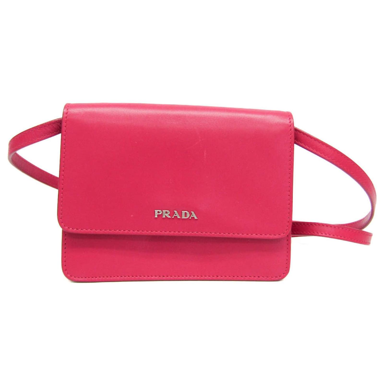 Bolso de hombro de cuero para mujer Prada BT1031 en Peonia Rosa