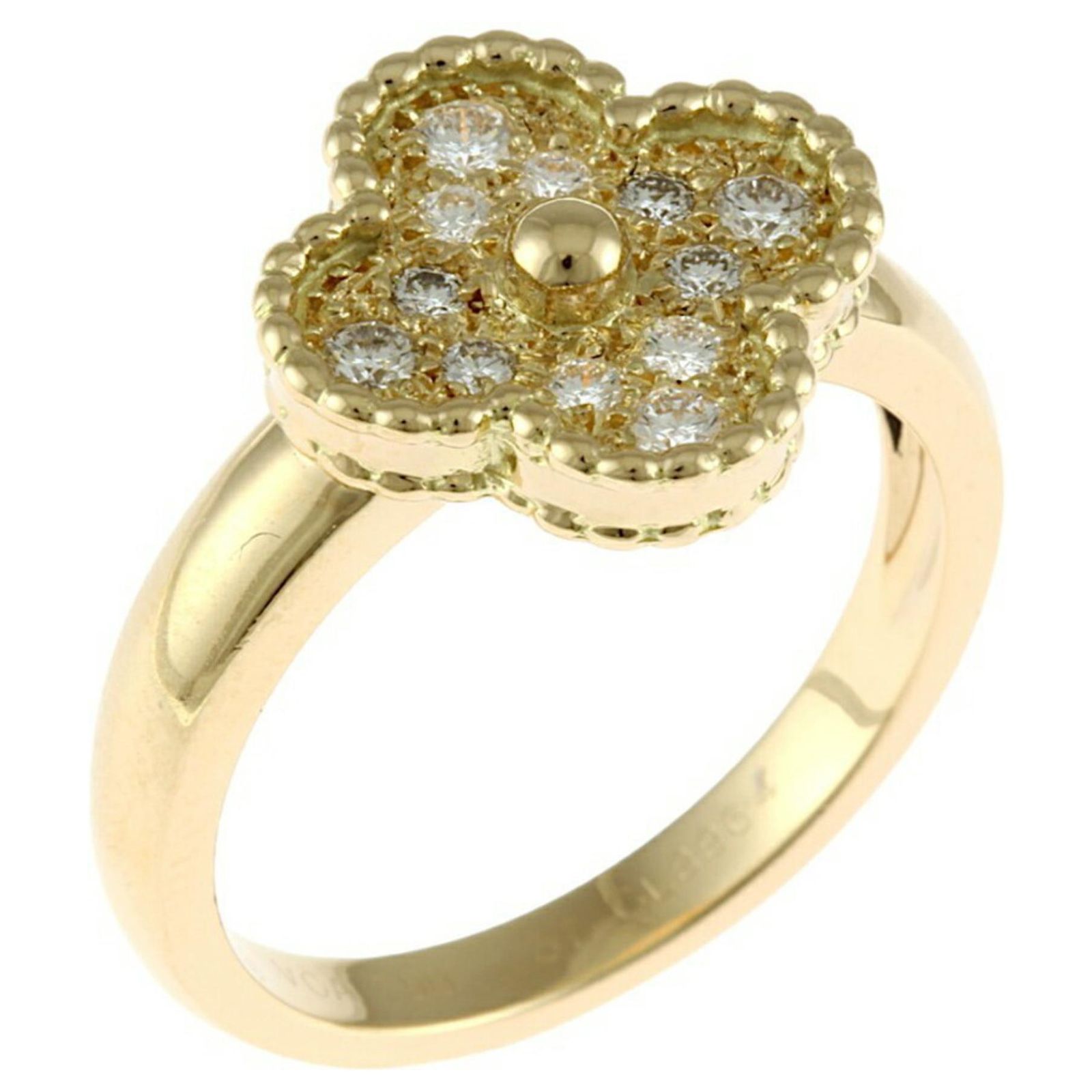 Van Cleef & Arpels Alhambra Diamond Ring Golden Yellow gold ref.1493339 ...
