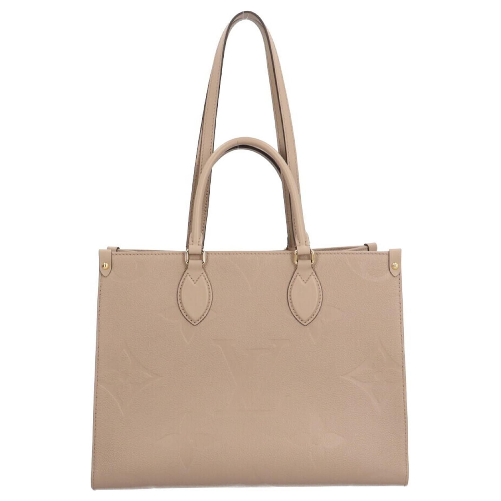 Louis Vuitton On the Go MM Monogram Empreinte Shoulder Bag Beige  