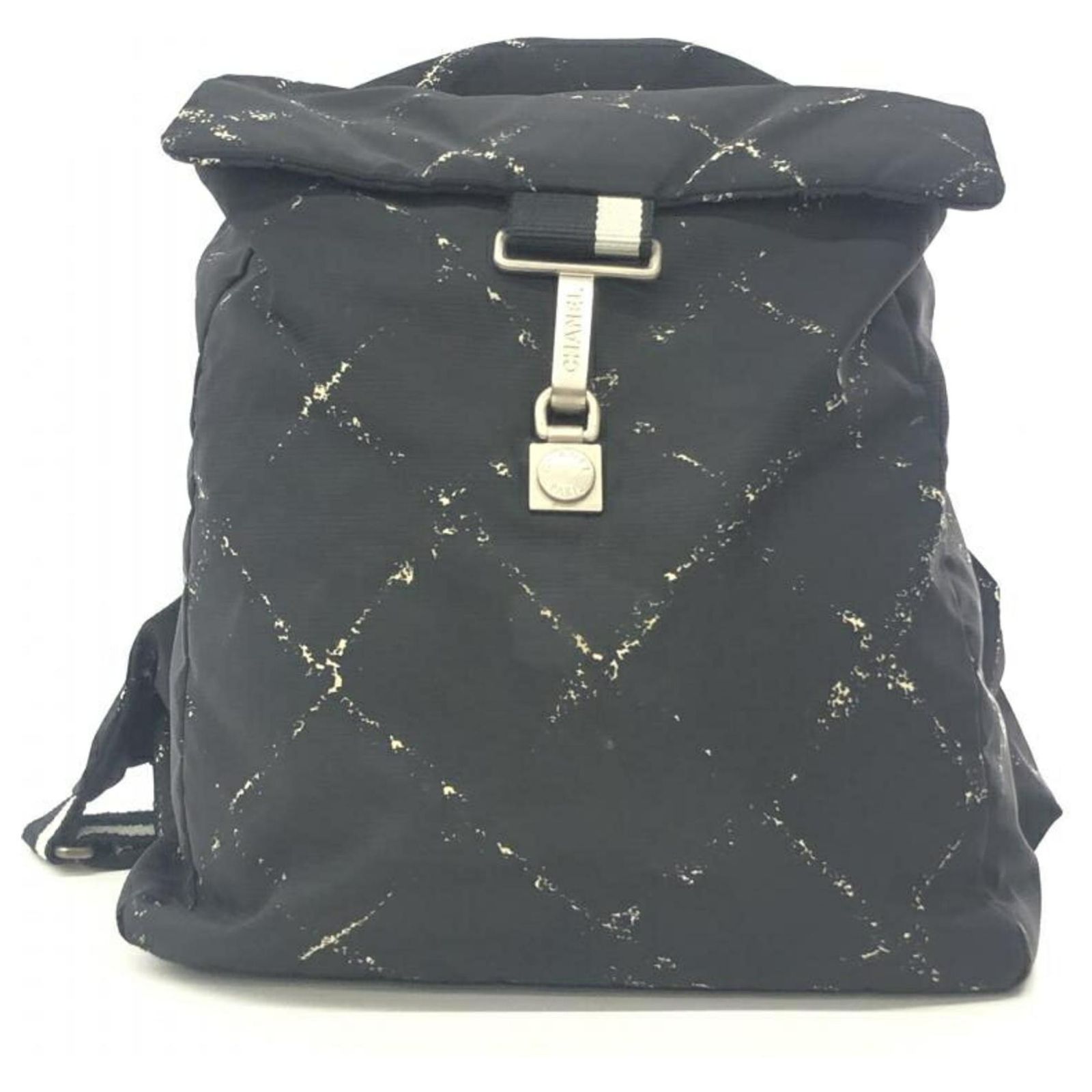 CHANEL Black Quilted Backpack Travel Line Chanel display picture 1
