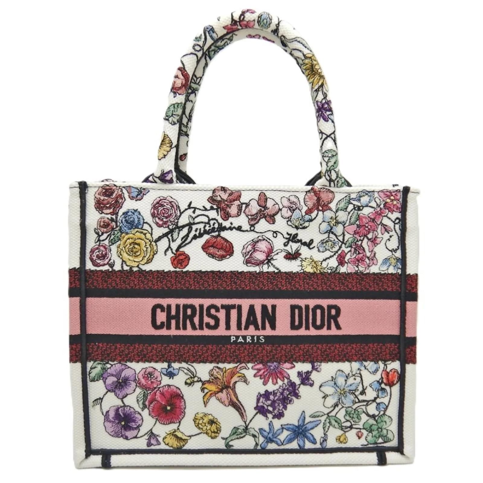 Christian Dior Book Tote Pink White Cloth ref.1494072 - Joli Closet