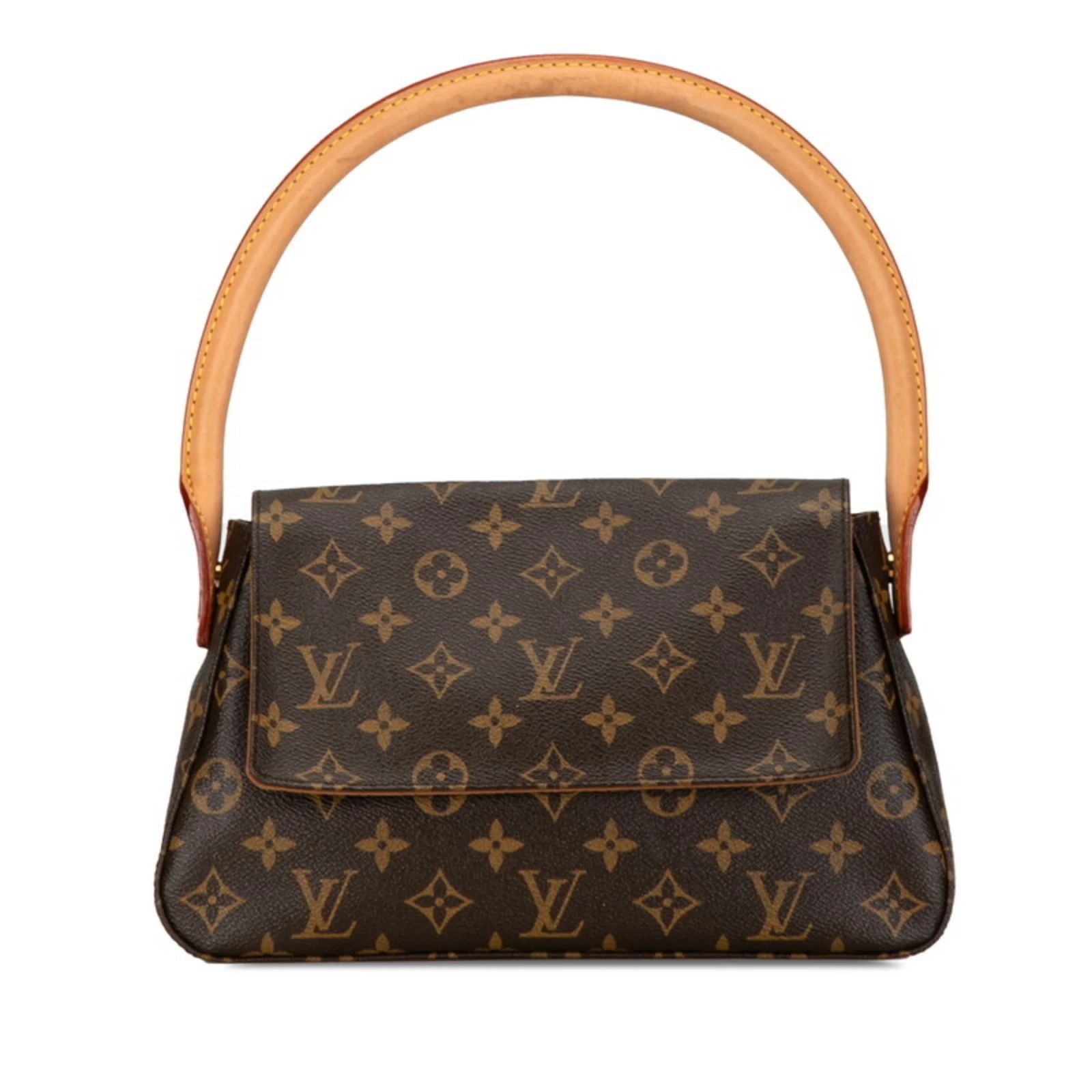 Louis Vuitton Monogram Looping Schultertasche Braun Leder 
