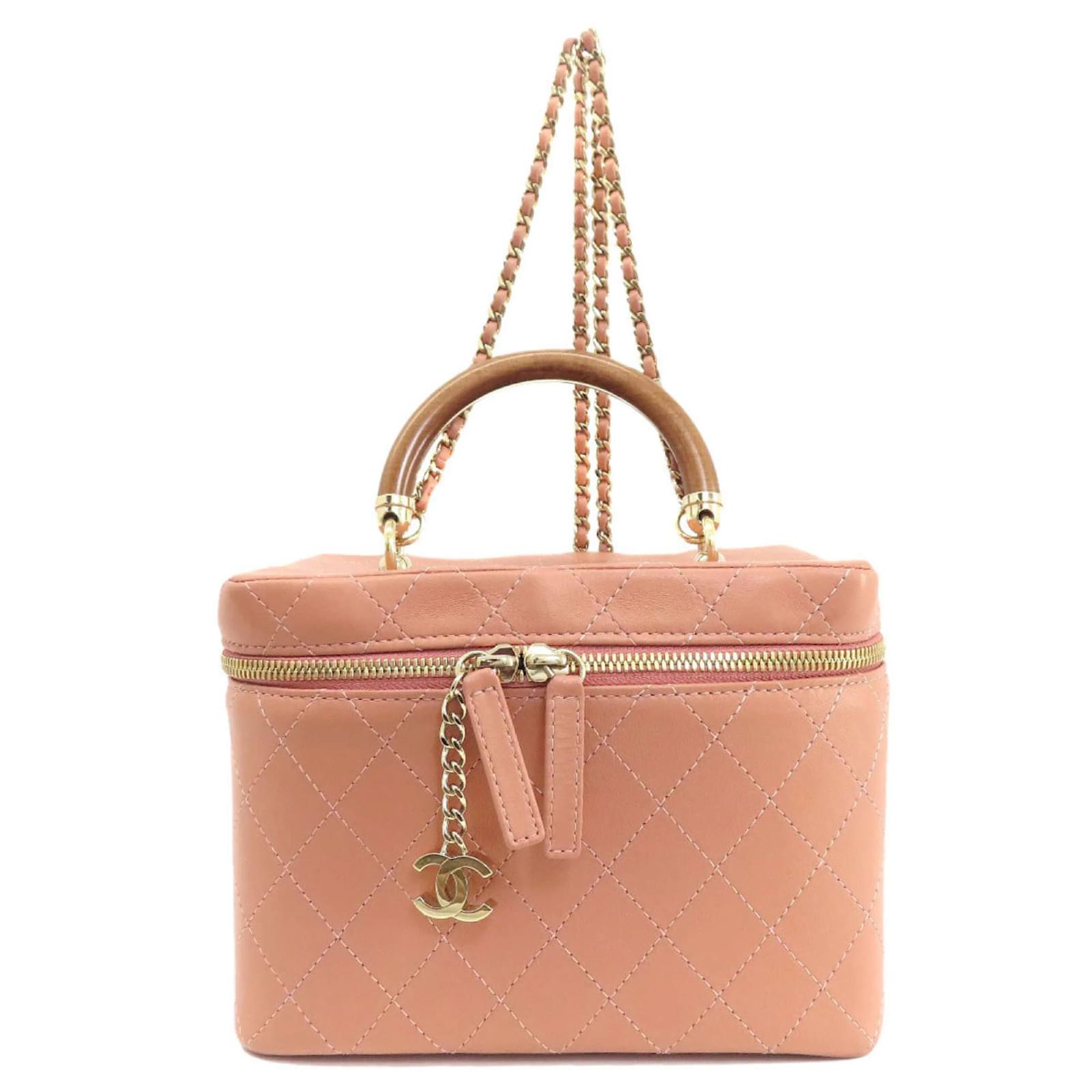 Chanel Pink Calfskin Vanity Handbag Leather ref.1494326