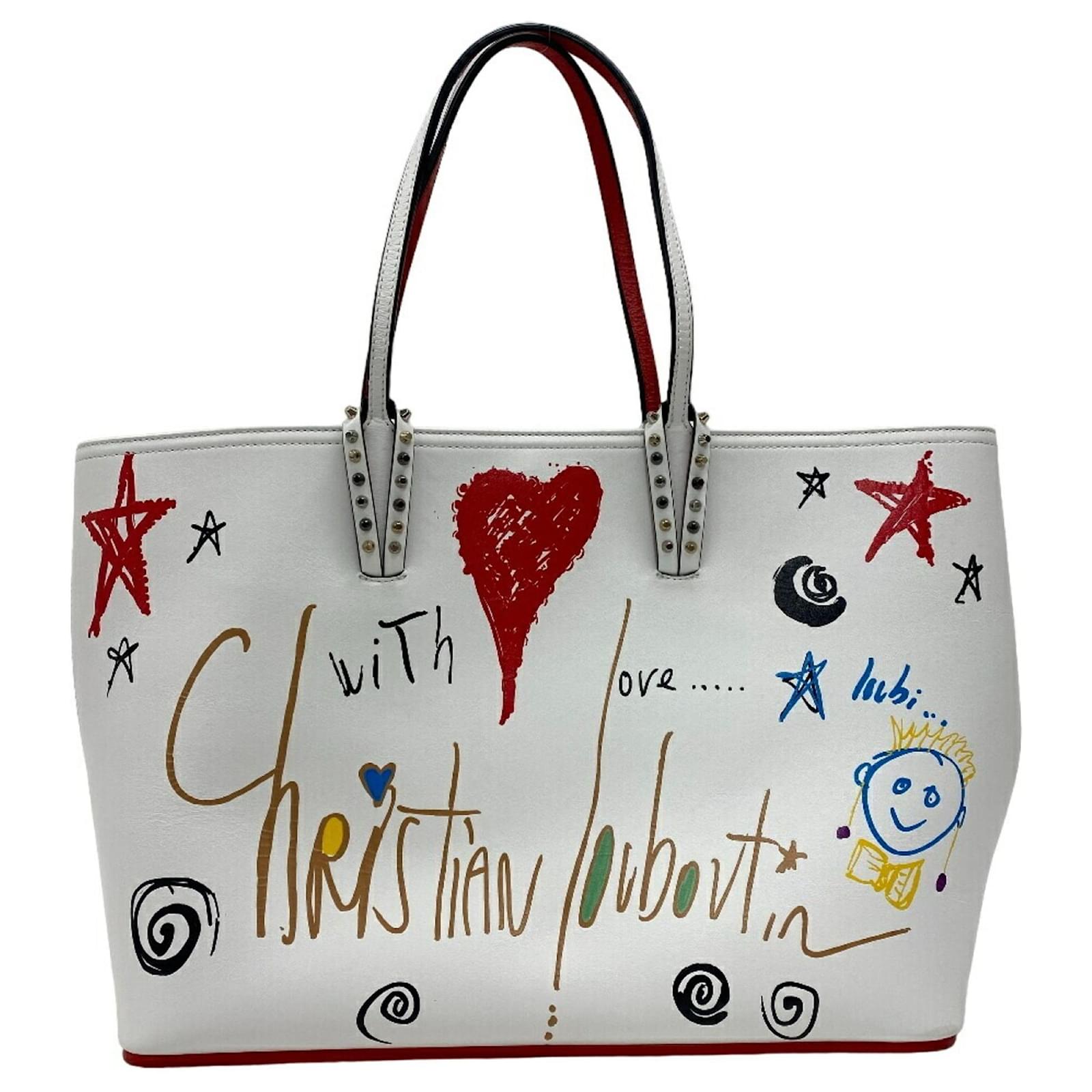Christian Louboutin かごバッグ ホワイト・レッド Christian Louboutin かごバッグ ホワイト・レッド